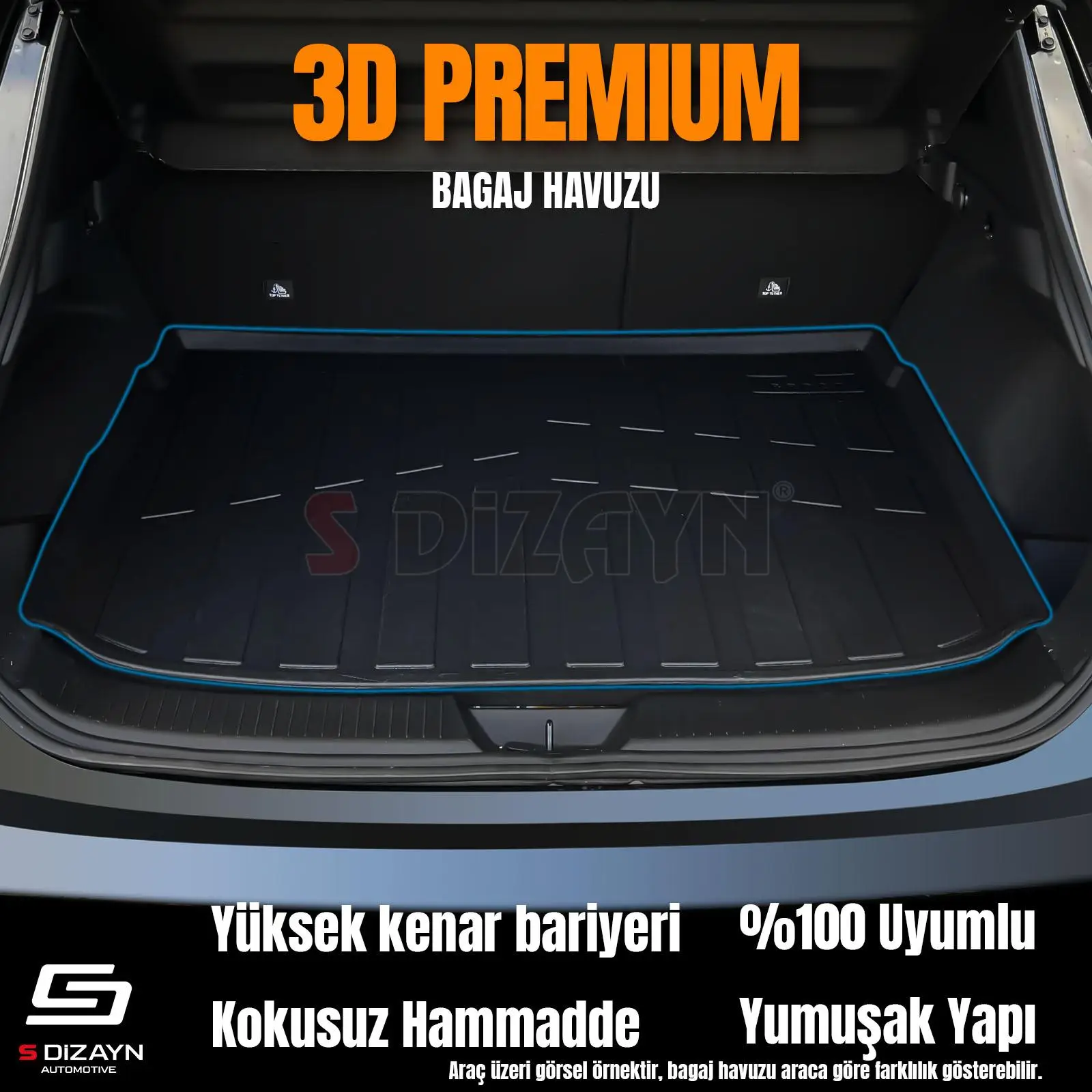 S-Dizayn Citroen Berlingo Seperatörsüz 3D Pro Bagaj Havuzu 2019 Üzeri A+ Kalite