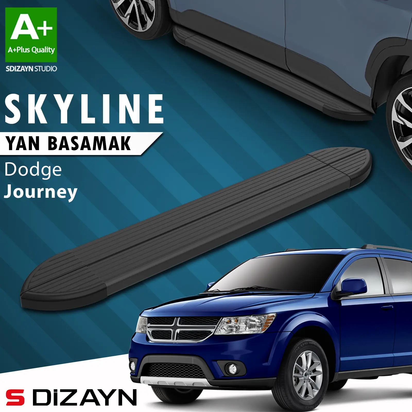 Dodge Journey Skyline Siyah Yan Basamak 183 Cm 2008-2020 A+ Kalite