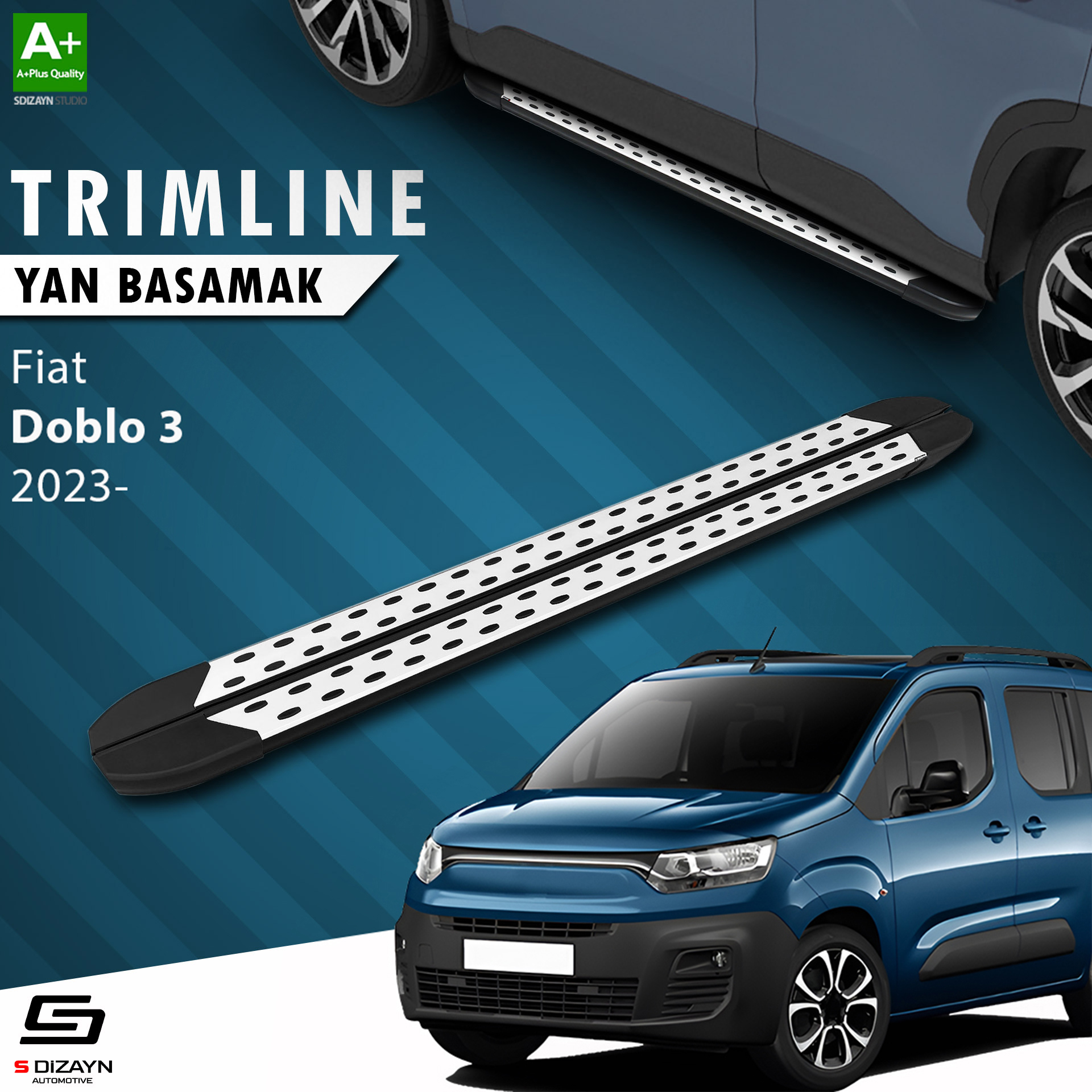 S-Dizayn Fiat Doblo 3 TrimLine Gri Yan Basamak 202 Cm 2023 Üzeri S-Dizayn Fiat Doblo 3 TrimLine Gri Yan Basamak 202 Cm 2023 Üzeri