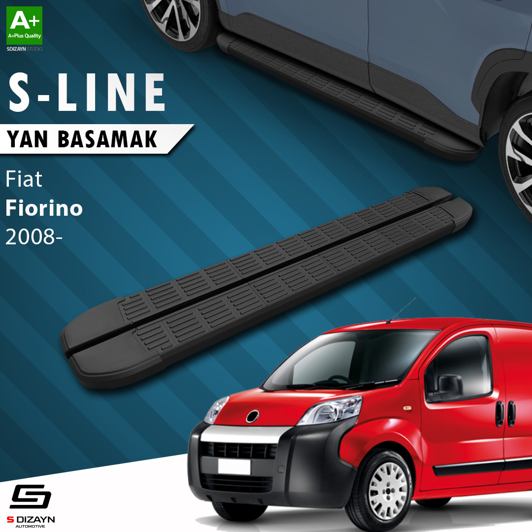 S-Dizayn Fiat Fiorino S-Line Siyah Yan Basamak 173 Cm 2008 Üzeri A+ Kalite S-Dizayn Fiat Fiorino S-Line Siyah Yan Basamak 173 Cm 2008 Üzeri A+ Kalite