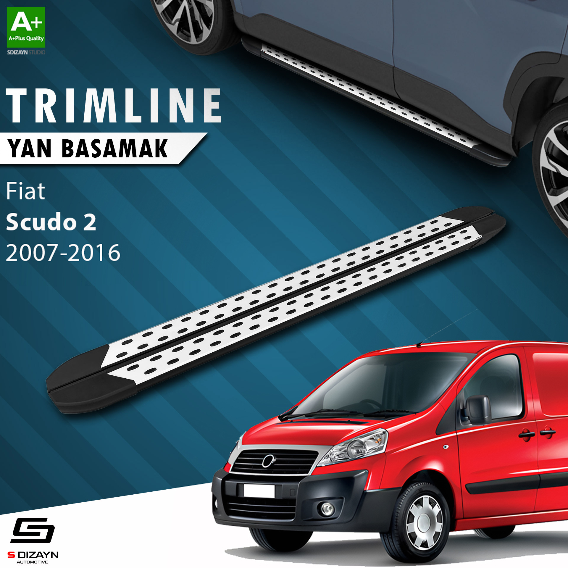 S-Dizayn Fiat Scudo 2 Uzun Şase TrimLine Gri Yan Basamak 230 Cm 2007-2016 S-Dizayn Fiat Scudo 2 Uzun Şase TrimLine Gri Yan Basamak 230 Cm 2007-2016