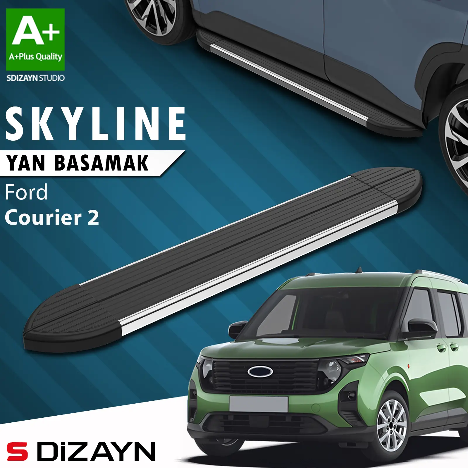 Ford Courier 2 Skyline Krom Yan Basamak 183 Cm 2023 Üzeri A+ Kalite