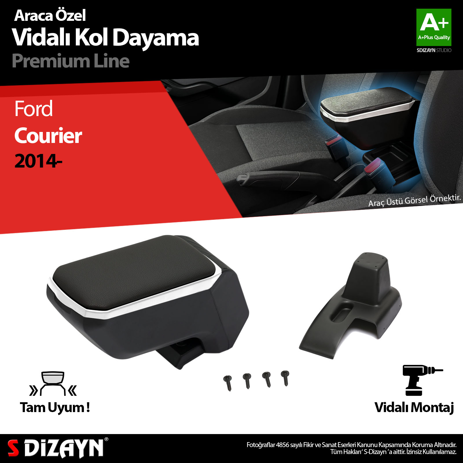 S-Dizayn Ford Courier Kol Dayama Kolçak ABS Vidalı Gri 2014-2022 A+Kalite S-Dizayn Ford Courier Kol Dayama Kolçak ABS Vidalı Gri 2014-2022 A+Kalite