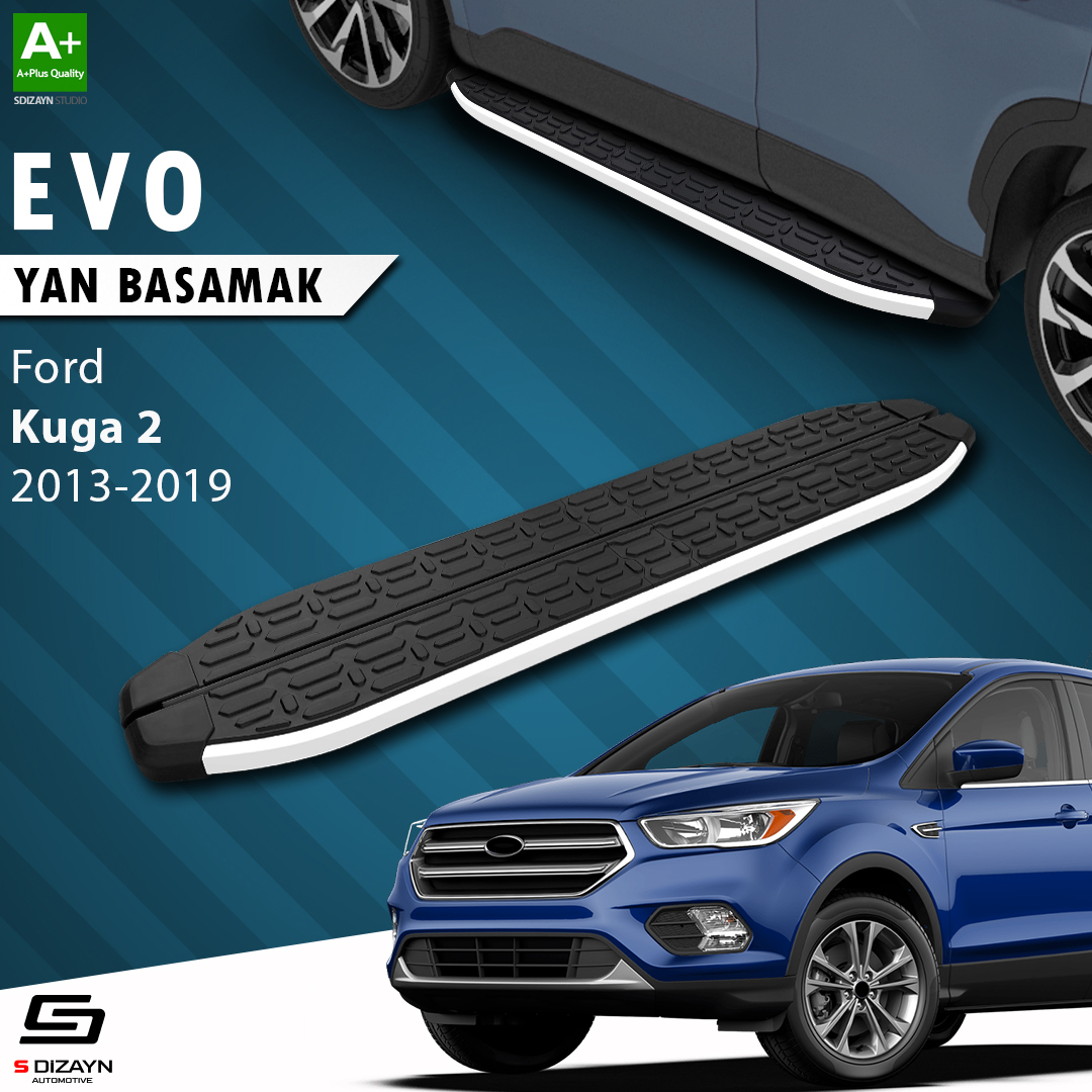 S-Dizayn Ford Kuga 2 Evo Aluminyum Yan Basamak 183 Cm 2013-2019 A+ Kalite S-Dizayn Ford Kuga 2 Evo Aluminyum Yan Basamak 183 Cm 2013-2019 A+ Kalite