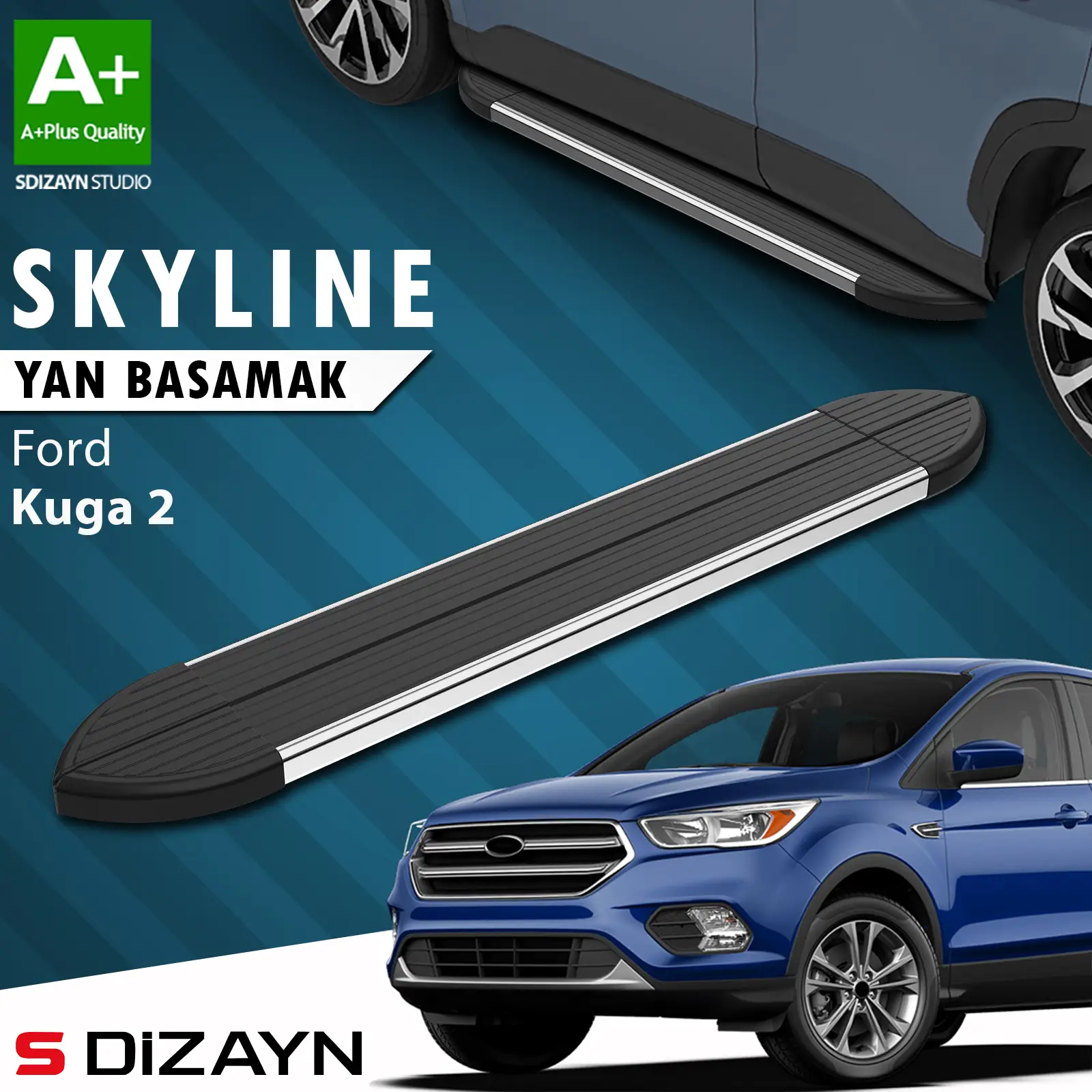 Ford Kuga 2 Skyline Krom Yan Basamak 183 Cm 2013-2019 A+ Kalite