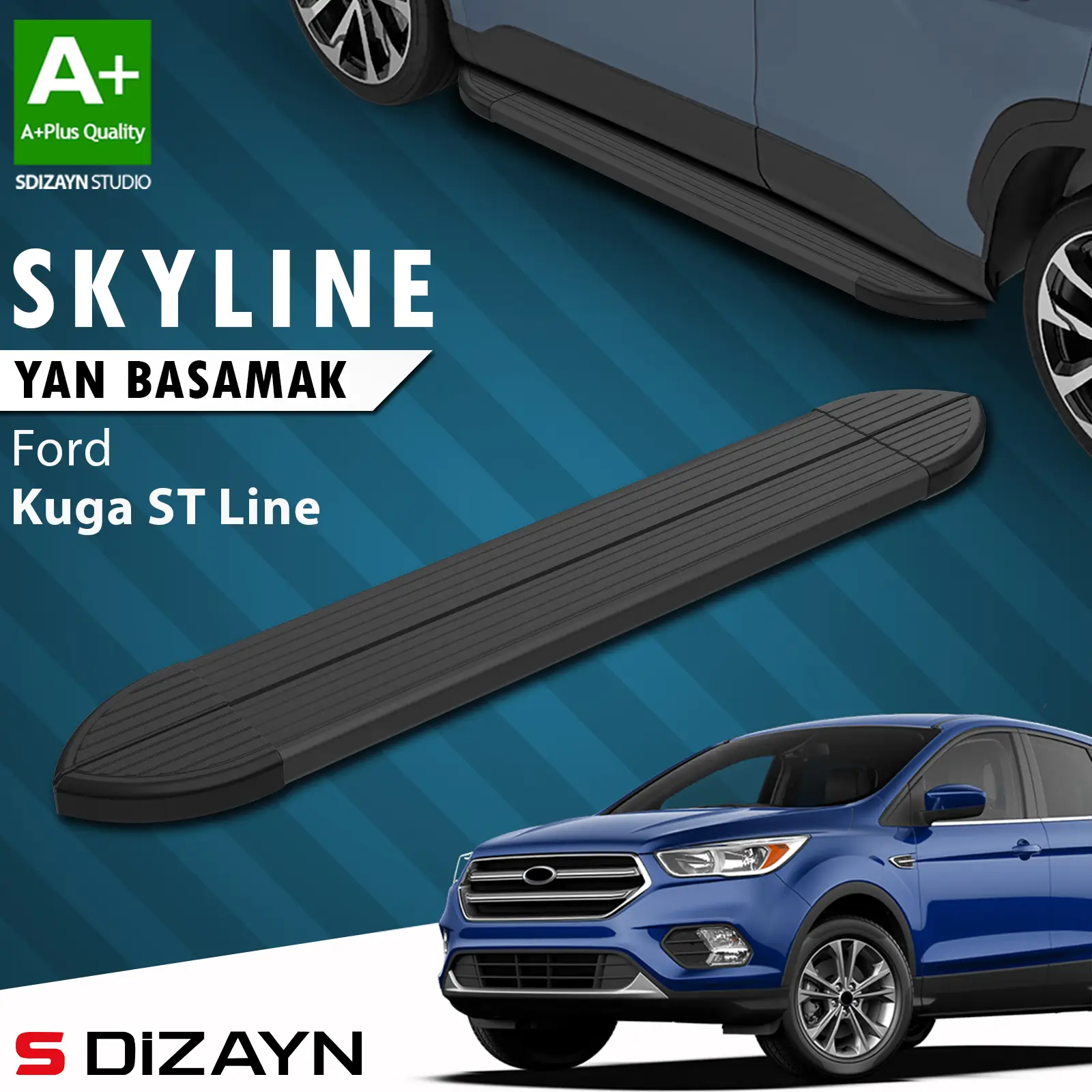 Ford Kuga 2 ST-Line Skyline Siyah Yan Basamak 183 Cm 2017-2019 A+ Kalite
