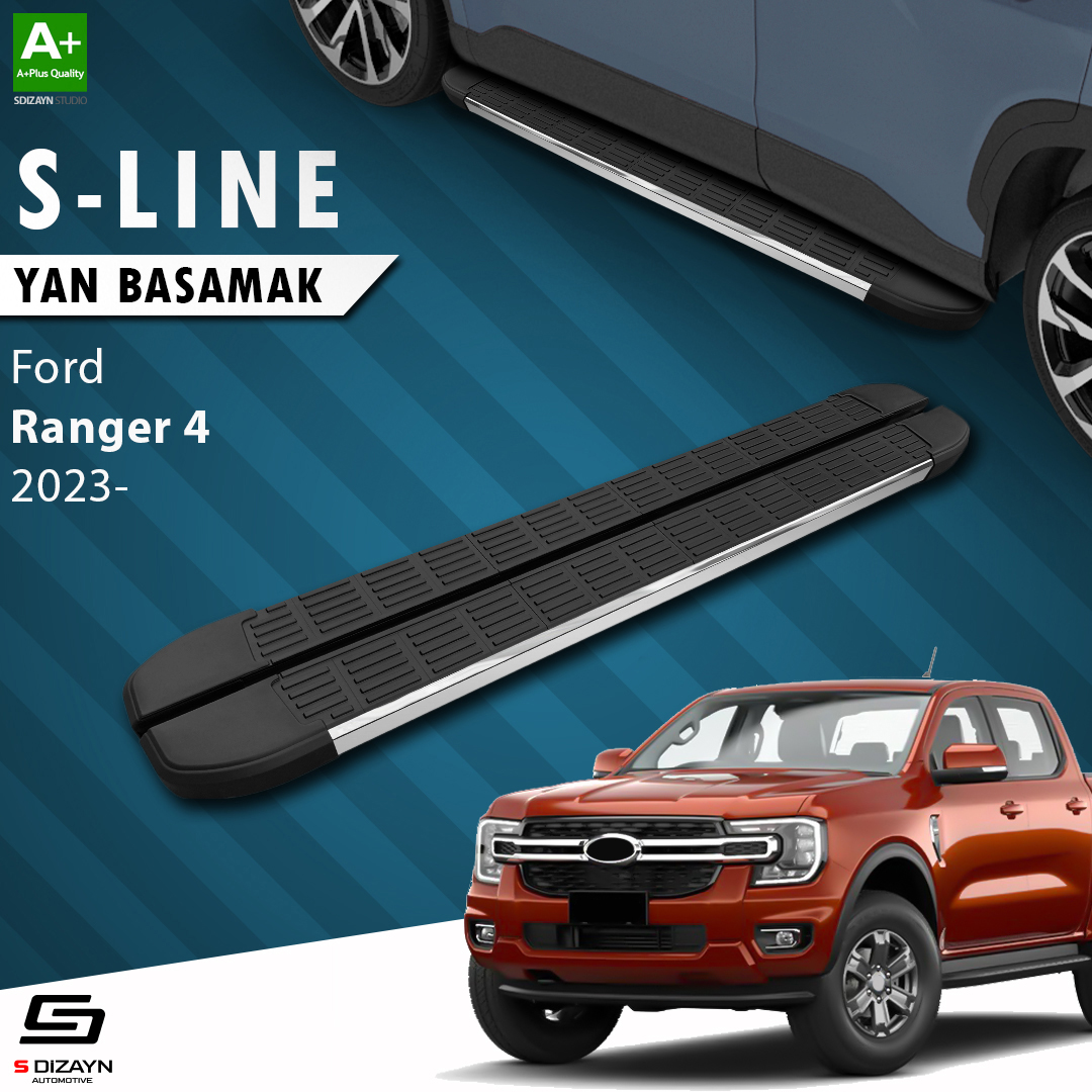 S-Dizayn Ford Ranger 4 S-Line Krom Yan Basamak 203 Cm 2023 Üzeri A+ Kalite S-Dizayn Ford Ranger 4 S-Line Krom Yan Basamak 203 Cm 2023 Üzeri A+ Kalite