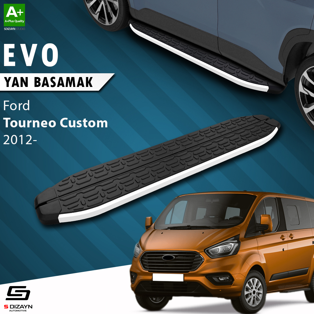 S-Dizayn Ford Tourneo Custom Kısa Şase Evo Aluminyum Yan Basamak 203 Cm 2012-2023 A+ Kalite S-Dizayn Ford Tourneo Custom Kısa Şase Evo Aluminyum Yan Basamak 203 Cm 2012-2023 A+ Kalite