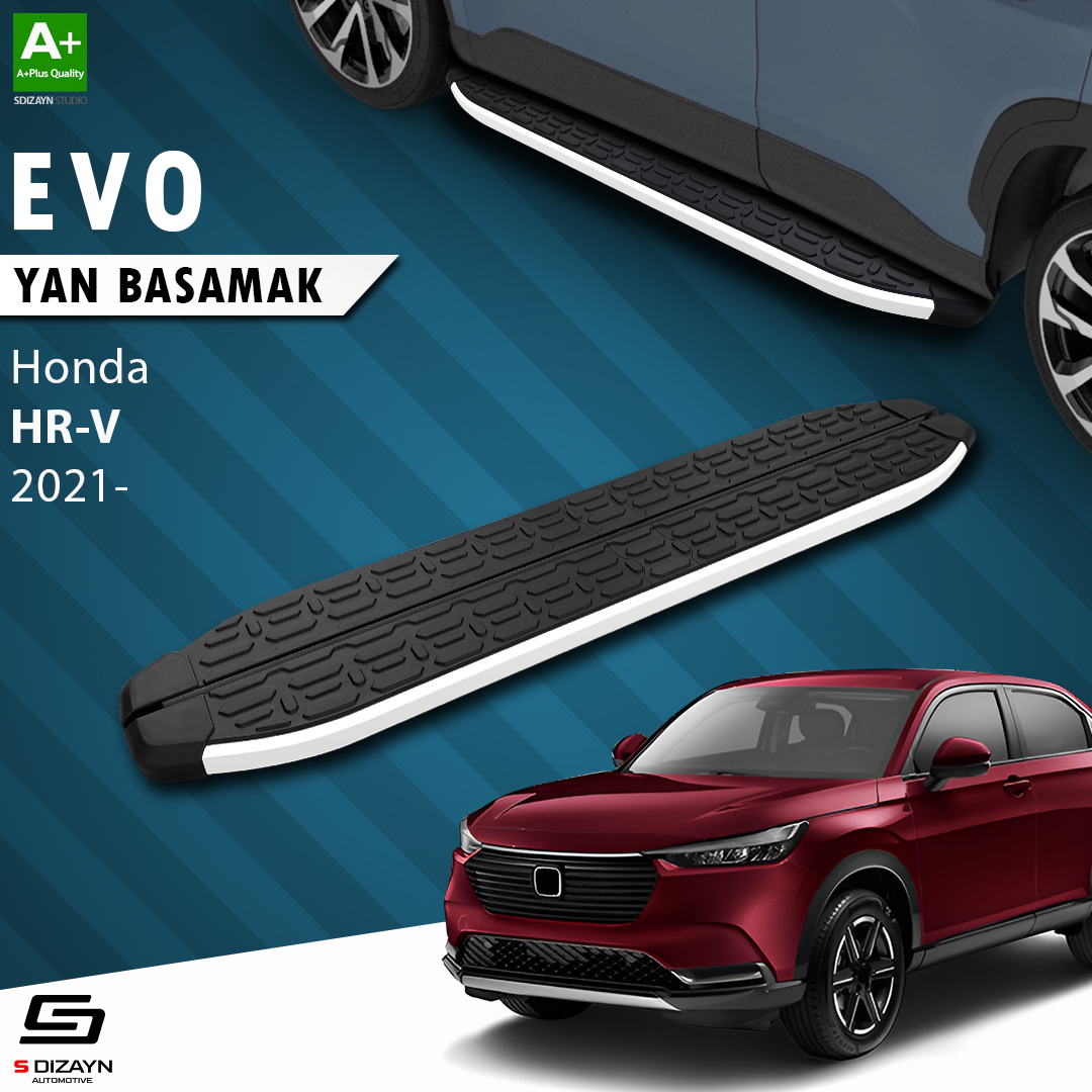 S-Dizayn Honda HR-V 3 Evo Aluminyum Yan Basamak 173 Cm 2021 Üzeri A+ Kalite S-Dizayn Honda HR-V 3 Evo Aluminyum Yan Basamak 173 Cm 2021 Üzeri A+ Kalite