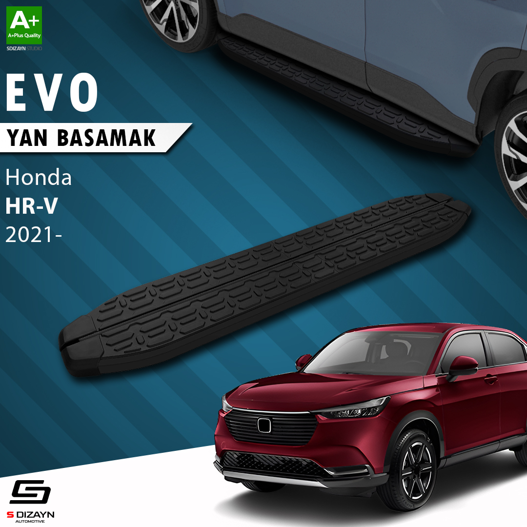 S-Dizayn Honda HR-V 3 Evo Siyah Yan Basamak 173 Cm 2021 Üzeri A+ Kalite S-Dizayn Honda HR-V 3 Evo Siyah Yan Basamak 173 Cm 2021 Üzeri A+ Kalite