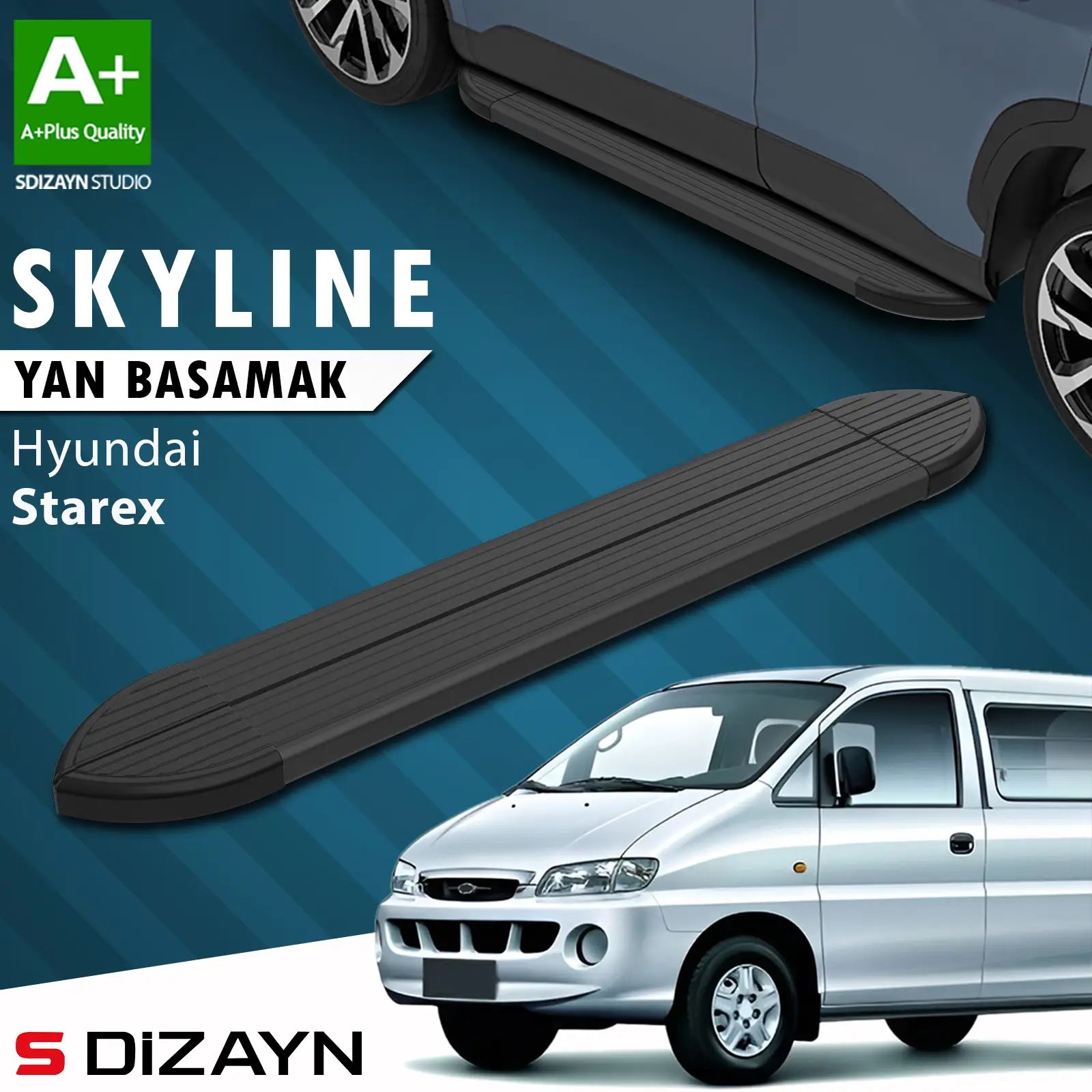 Hyundai H-1 Starex Skyline Siyah Yan Basamak 193 Cm 1998-2007 A+ Kalite