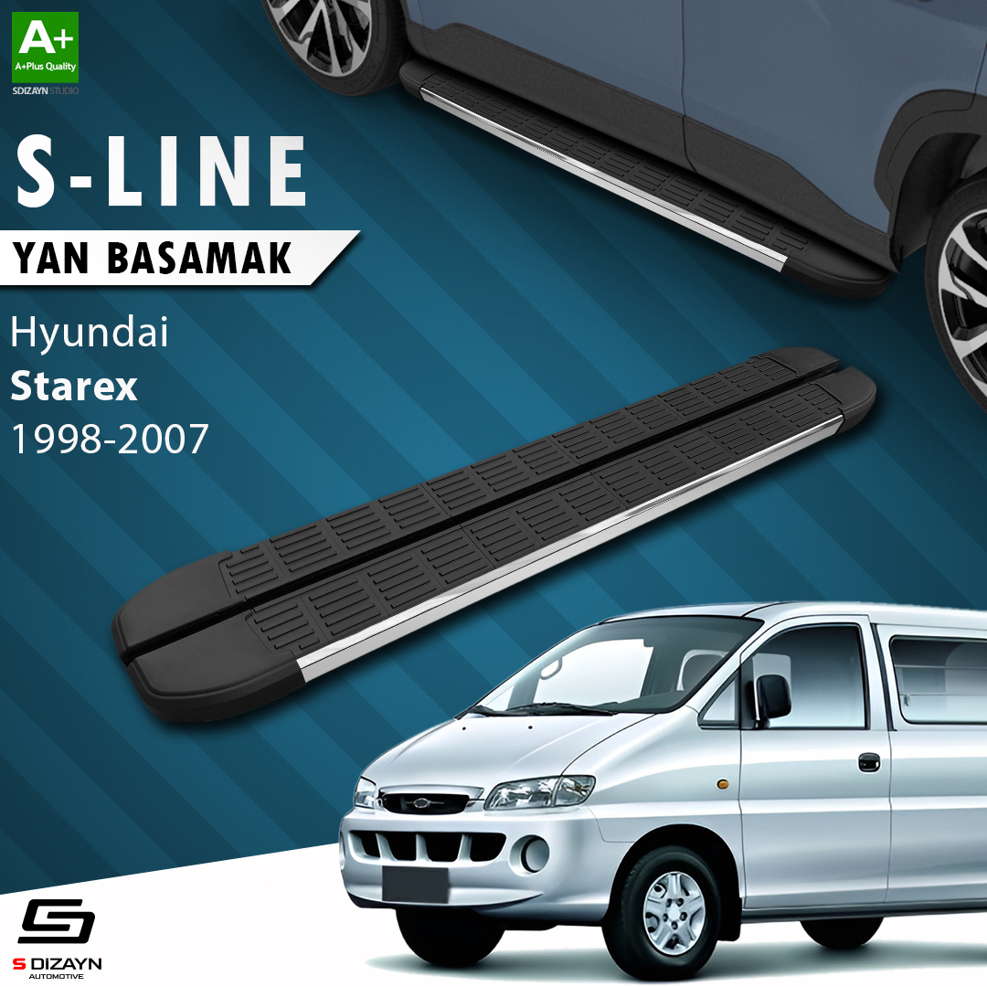 S-Dizayn Hyundai H-1 Starex Uzun Şase S-Line Krom Yan Basamak 213 Cm 1998-2007 A+ Kalite S-Dizayn Hyundai H-1 Starex Uzun Şase S-Line Krom Yan Basamak 213 Cm 1998-2007 A+ Kalite