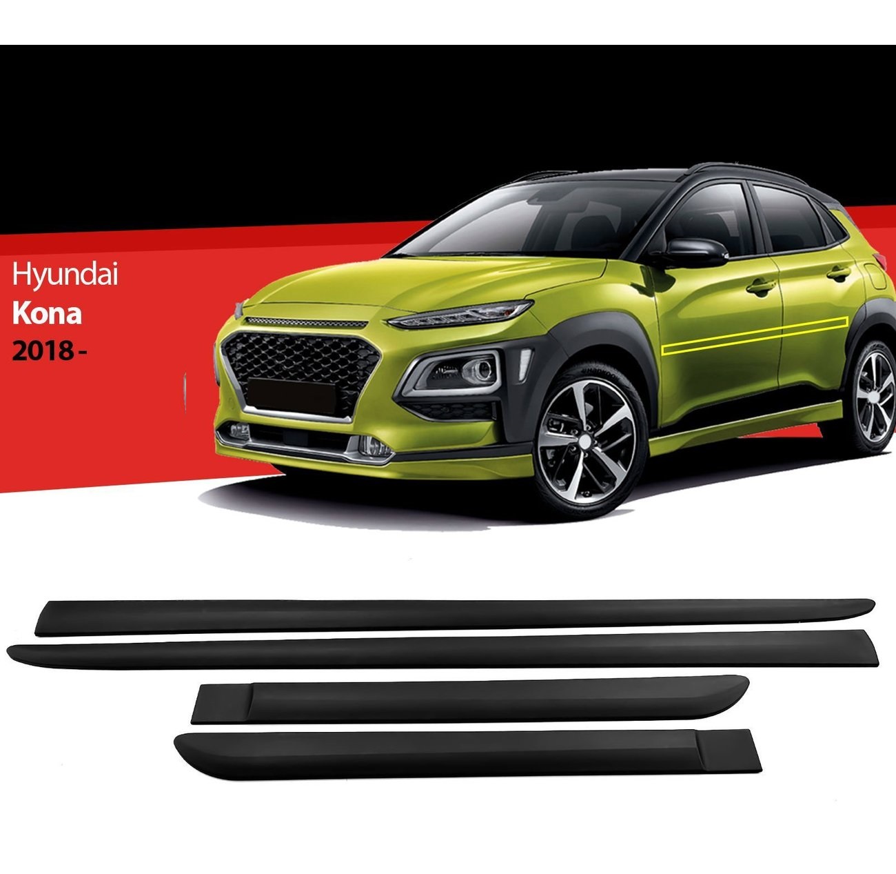 S-Dizayn Hyundai Kona ABS Plastik Yan Kapı Koruma Çıtası 2018-2023 A+ Kalite S-Dizayn Hyundai Kona ABS Plastik Yan Kapı Koruma Çıtası 2018-2023 A+ Kalite