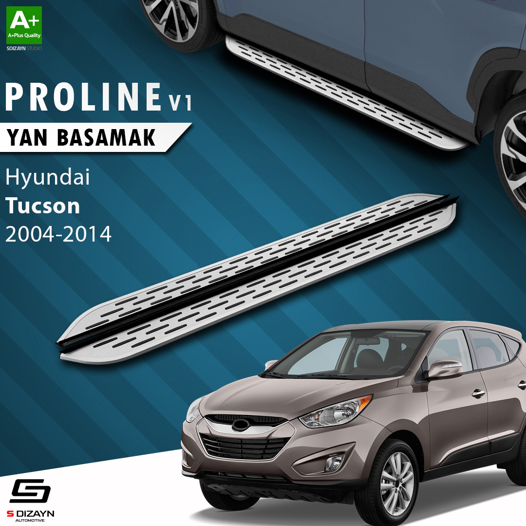 S-Dizayn Hyundai Tucson 2 OEM Still Pro V1 Aluminyum Yan Basamak 173 Cm 2004-2014 A+ Kalite S-Dizayn Hyundai Tucson 2 OEM Still Pro V1 Aluminyum Yan Basamak 173 Cm 2004-2014 A+ Kalite