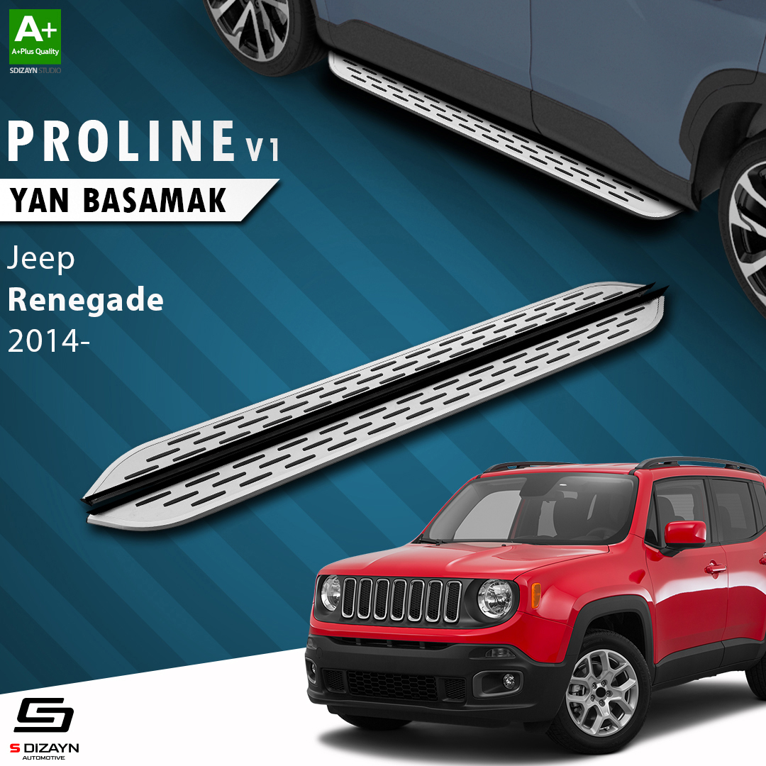 S-Dizayn Jeep Renegade OEM Still Pro V1 Aluminyum Yan Basamak 173 Cm 2014 Üzeri A+ Kalite S-Dizayn Jeep Renegade OEM Still Pro V1 Aluminyum Yan Basamak 173 Cm 2014 Üzeri A+ Kalite