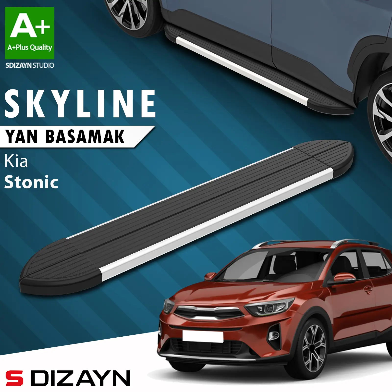 Kia Stonic Skyline Aluminyum Yan Basamak 173 Cm 2017 Üzeri A+ Kalite