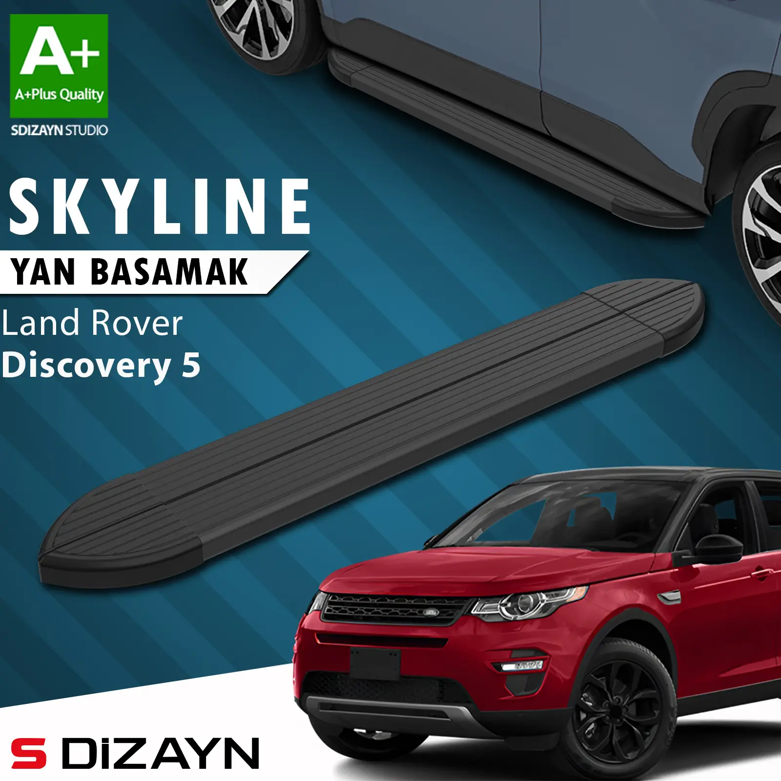 Land Rover Discovery 5 Skyline Siyah Yan Basamak 193 Cm 2017 Üzeri A+ Kalite