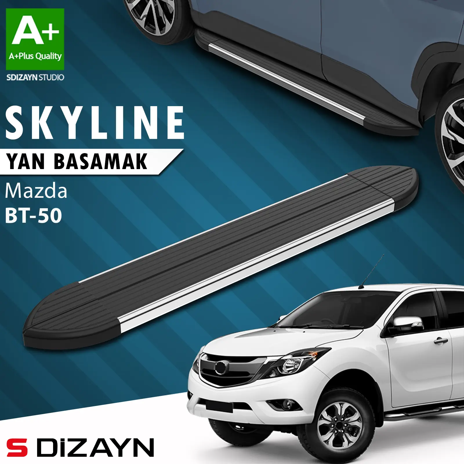 Mazda BT-50 Pick-Up Skyline Krom Yan Basamak 193 Cm 2006-2012 A+ Kalite