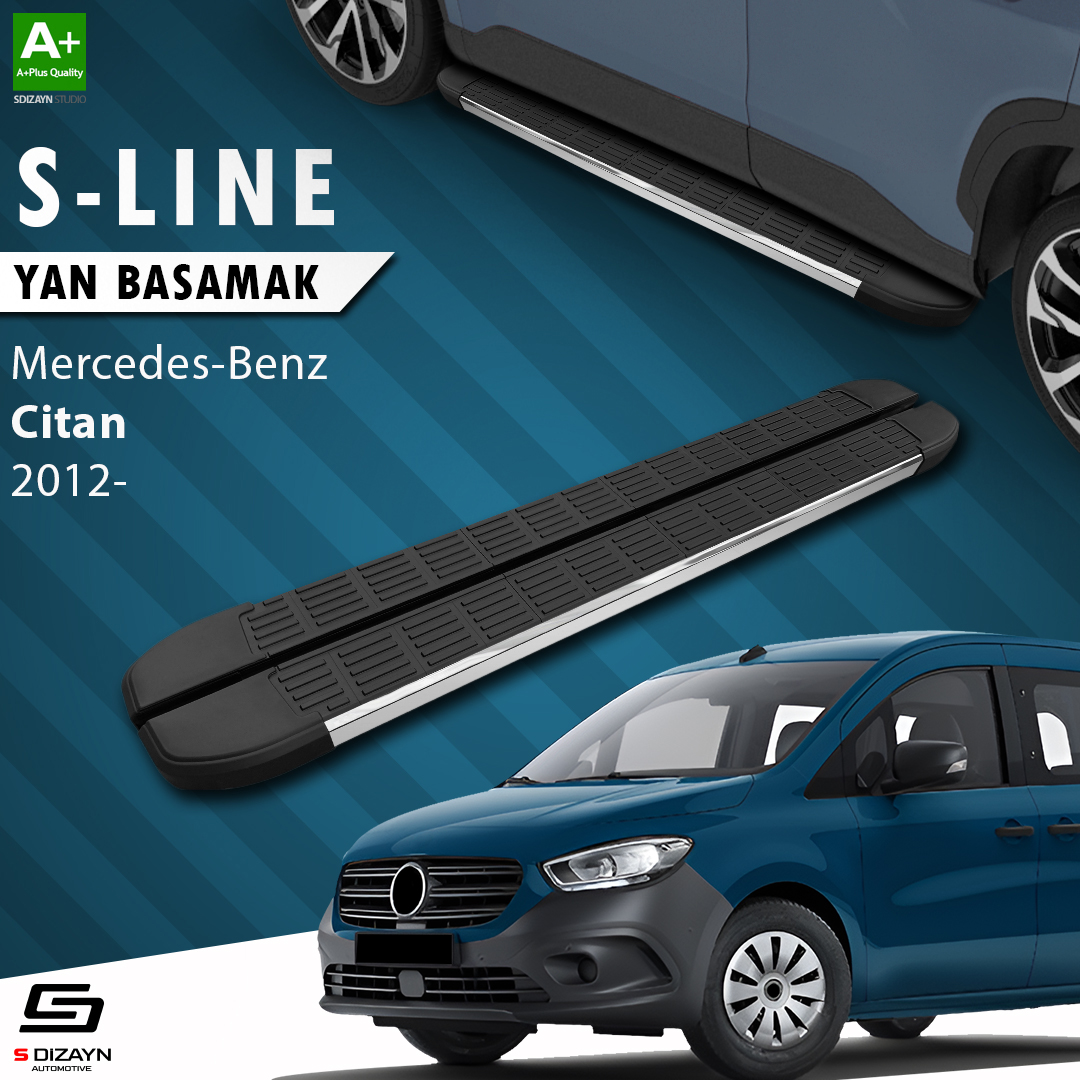 S-Dizayn Citan Uzun Şase S-Line Krom Yan Basamak 223 Cm 2012-2021 A+ Kalite S-Dizayn Citan Uzun Şase S-Line Krom Yan Basamak 223 Cm 2012-2021 A+ Kalite