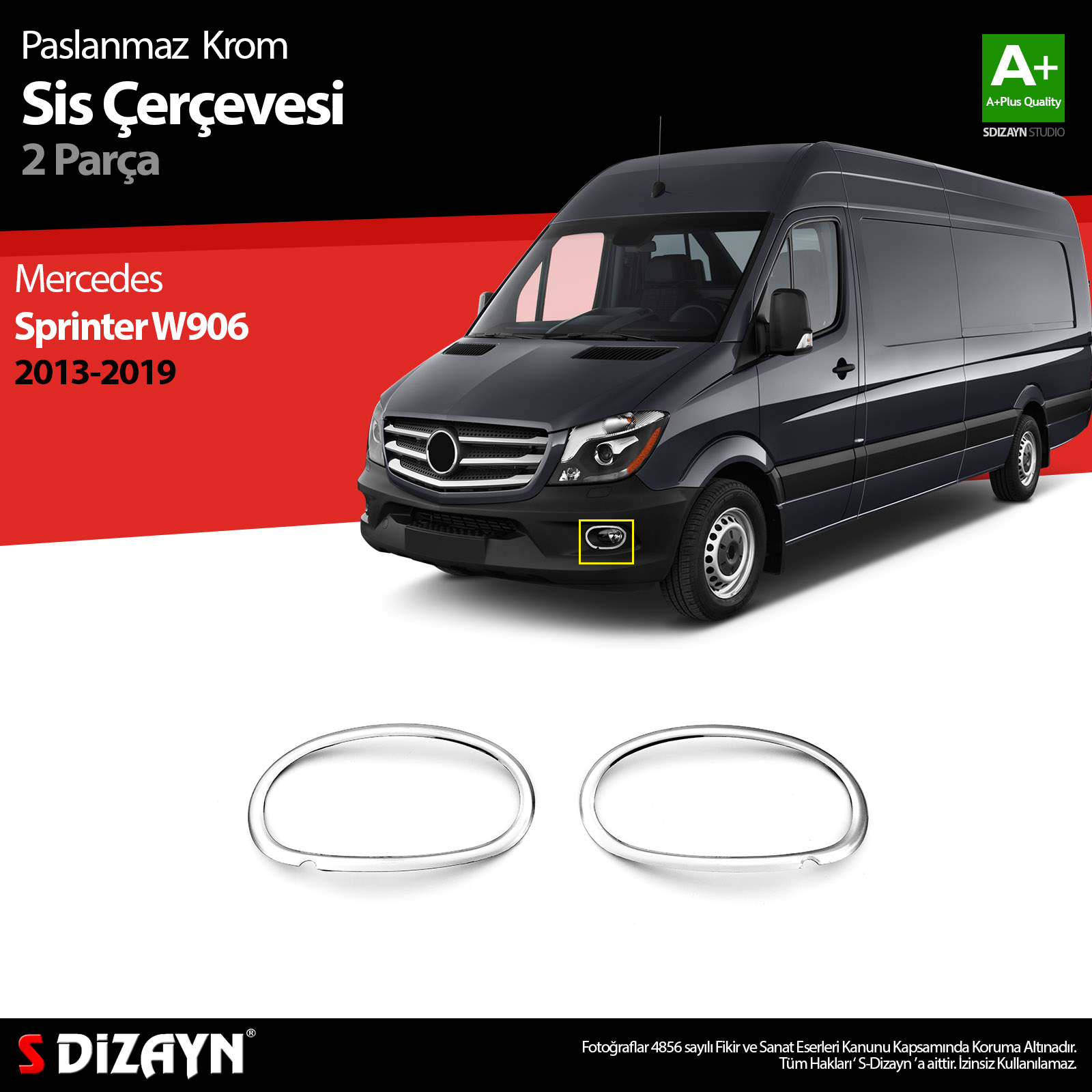 S-Dizayn Sprinter W906 Krom Sis Çerçevesi 2 Prç. 2013-2018 S-Dizayn Sprinter W906 Krom Sis Çerçevesi 2 Prç. 2013-2018