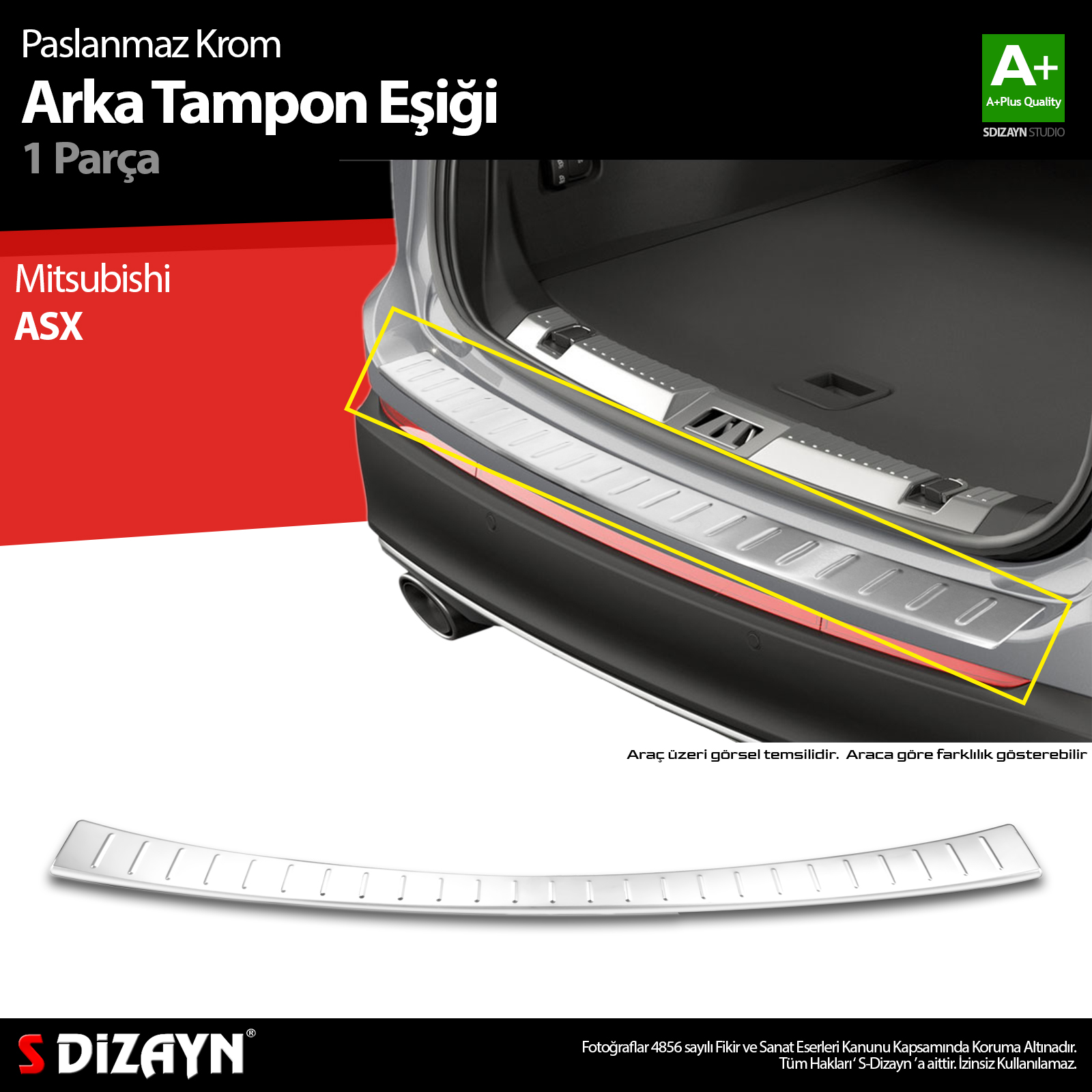 S-Dizayn Mitsubishi ASX Krom Arka Tampon Eşiği 2010-2017 A+ Kalite S-Dizayn Mitsubishi ASX Krom Arka Tampon Eşiği 2010-2017 A+ Kalite