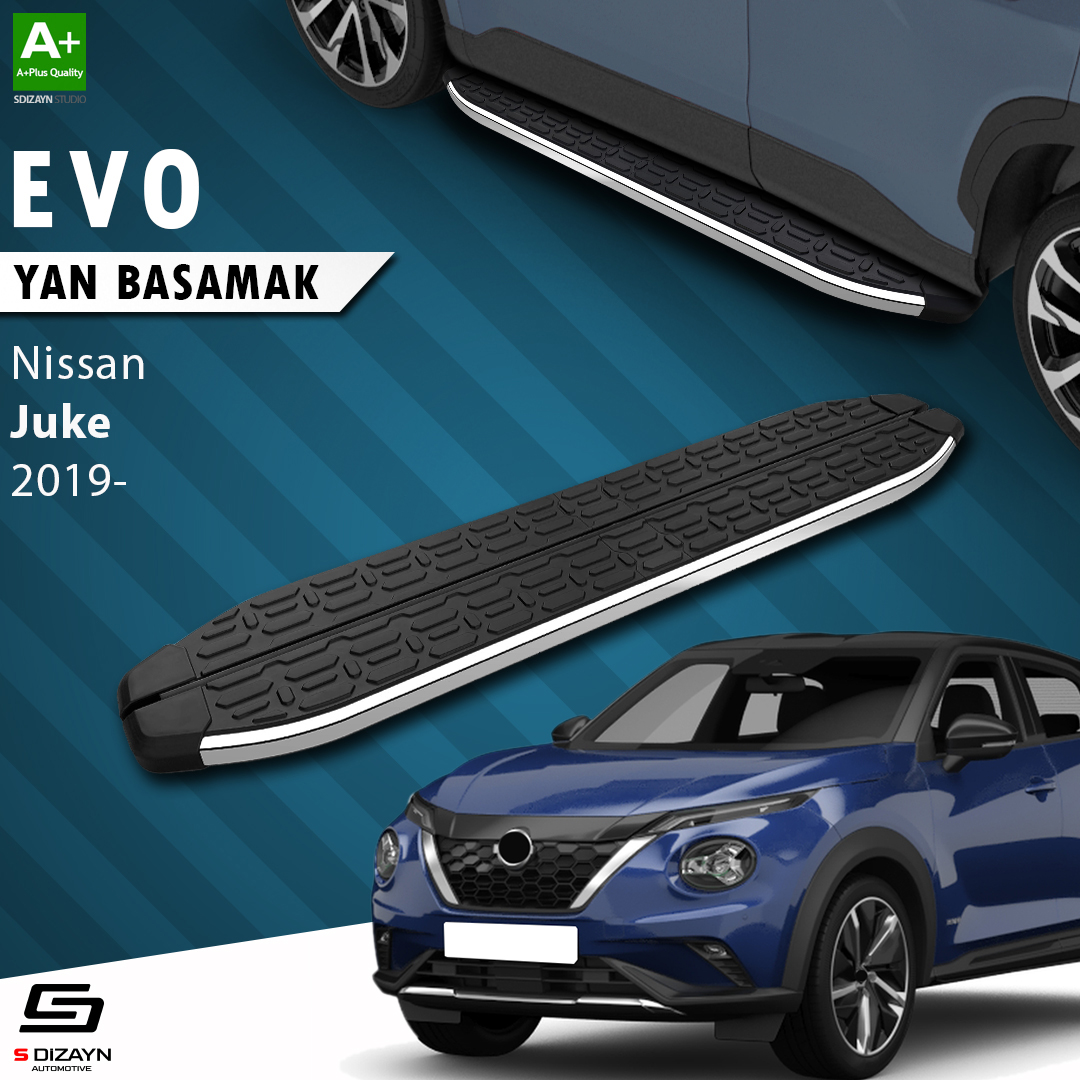 S-Dizayn Nissan Juke 2 Evo Krom Yan Basamak 173 Cm 2019 Üzeri A+ Kalite S-Dizayn Nissan Juke 2 Evo Krom Yan Basamak 173 Cm 2019 Üzeri A+ Kalite