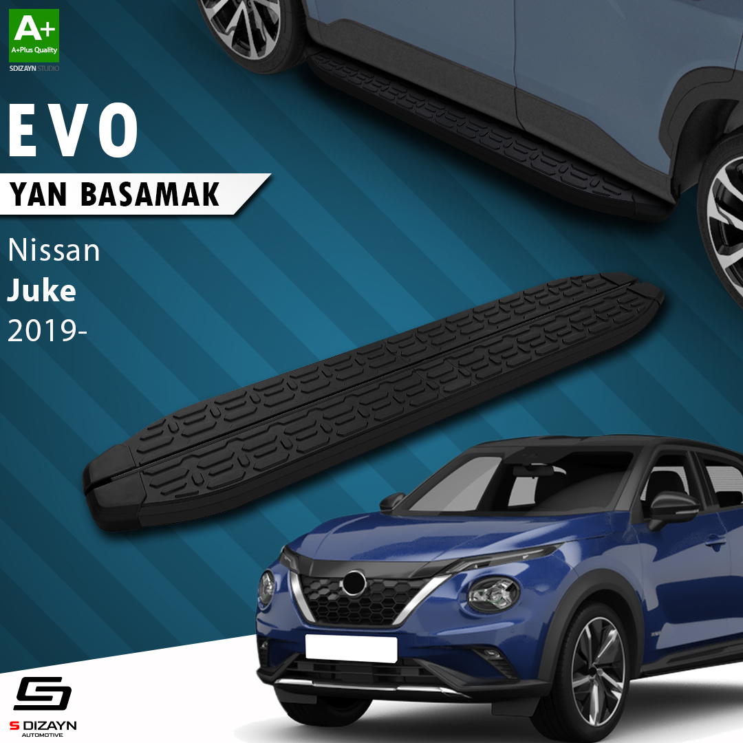 S-Dizayn Nissan Juke 2 Evo Siyah Yan Basamak 173 Cm 2019 Üzeri A+ Kalite S-Dizayn Nissan Juke 2 Evo Siyah Yan Basamak 173 Cm 2019 Üzeri A+ Kalite