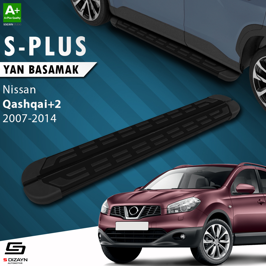 S-Dizayn Nissan Qashqai +2 S-Plus Siyah Yan Basamak 173 Cm 2007-2014 A+ Kalite S-Dizayn Nissan Qashqai +2 S-Plus Siyah Yan Basamak 173 Cm 2007-2014 A+ Kalite
