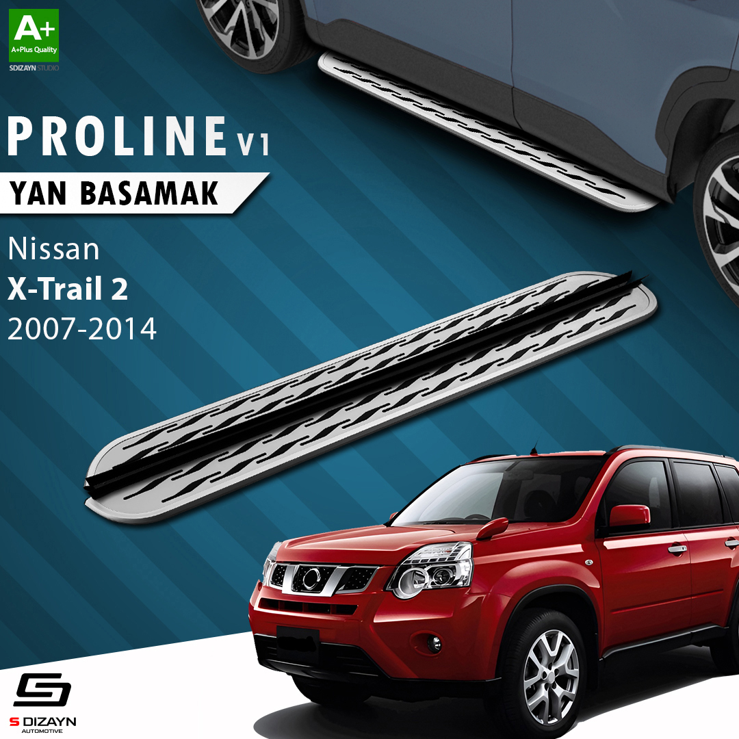 S-Dizayn Nissan X-Trail T31 OEM Still Pro V2 Aluminyum Yan Basamak 173 Cm 2007-2014 A+ Kalite S-Dizayn Nissan X-Trail T31 OEM Still Pro V2 Aluminyum Yan Basamak 173 Cm 2007-2014 A+ Kalite
