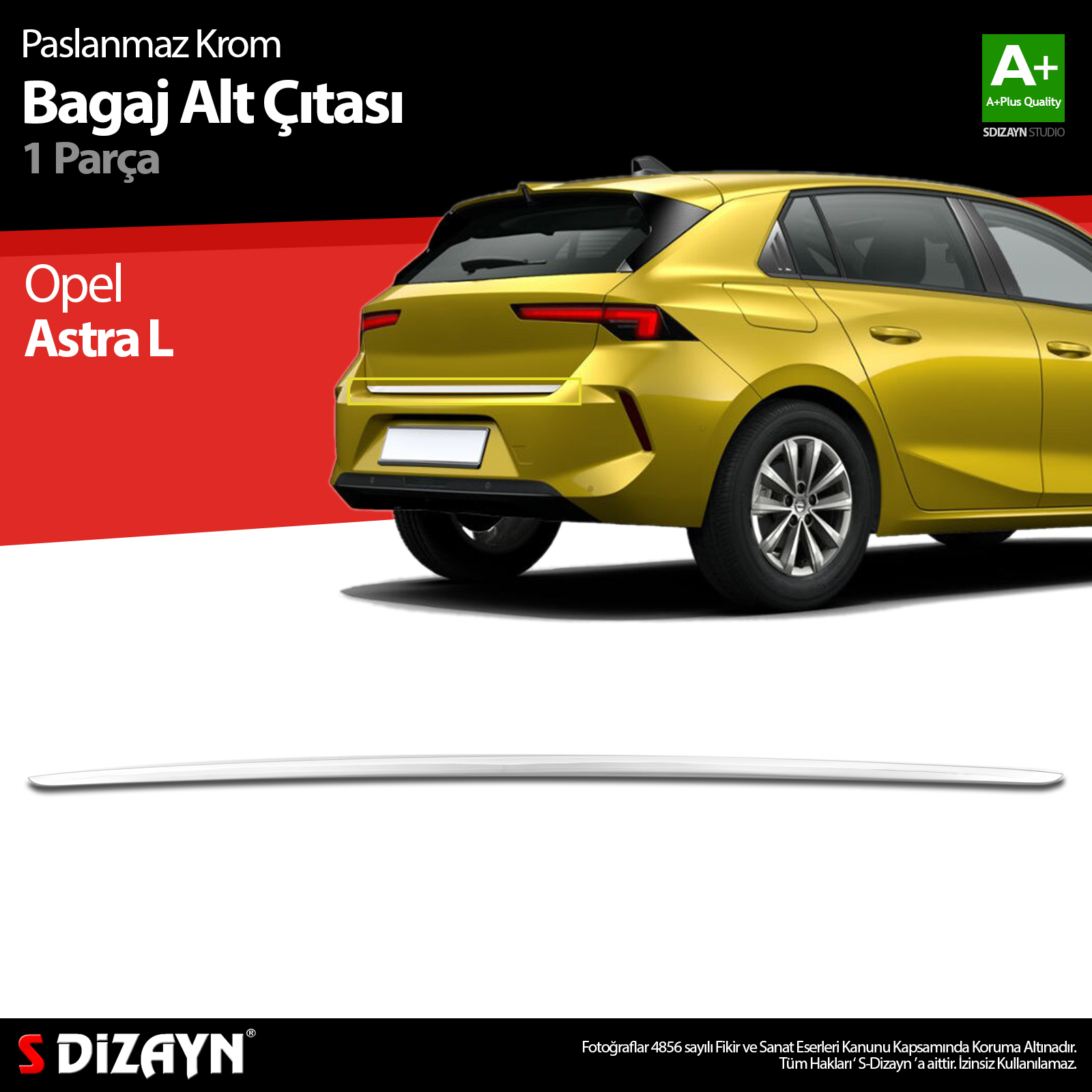 S-Dizayn Opel Astra L Krom Bagaj Alt Çıtası 2022 Üzeri S-Dizayn Opel Astra L Krom Bagaj Alt Çıtası 2022 Üzeri