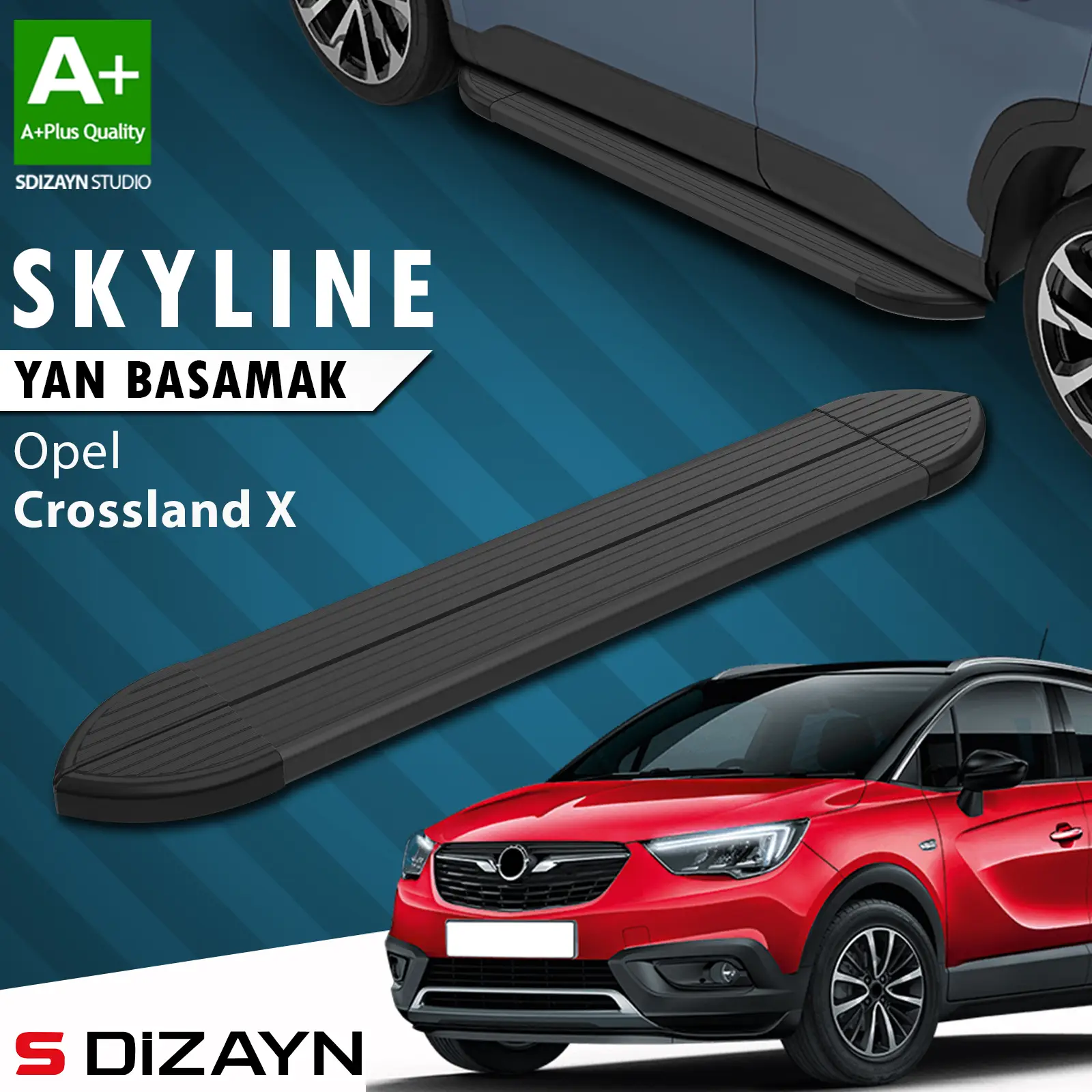 Opel Crossland X Skyline Siyah Yan Basamak 173 Cm 2017 Üzeri A+ Kalite