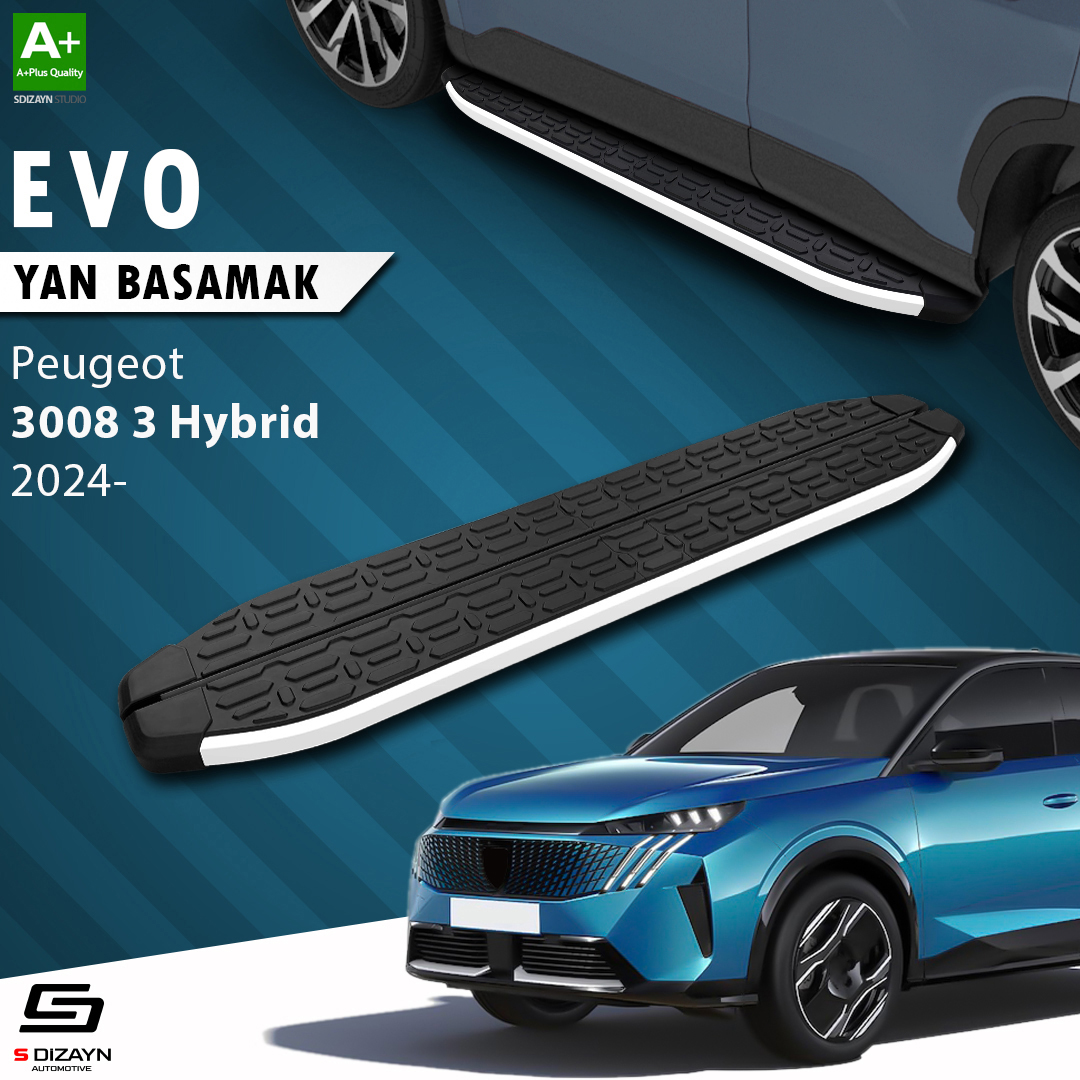 S-Dizayn Peugeot 3008 3 Hybrid Evo Aluminyum Yan Basamak 183 Cm 2024 Üzeri A+ Kalite S-Dizayn Peugeot 3008 3 Hybrid Evo Aluminyum Yan Basamak 183 Cm 2024 Üzeri A+ Kalite