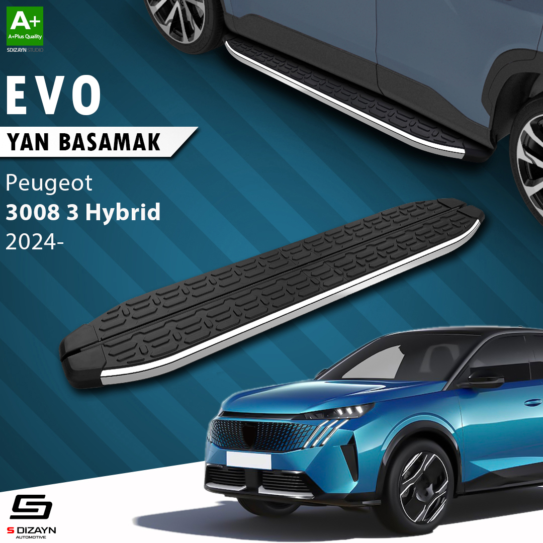 S-Dizayn Peugeot 3008 3 Hybrid Evo Krom Yan Basamak 183 Cm 2024 Üzeri A+ Kalite S-Dizayn Peugeot 3008 3 Hybrid Evo Krom Yan Basamak 183 Cm 2024 Üzeri A+ Kalite