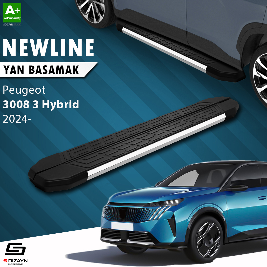 S-Dizayn Peugeot 3008 3 Hybrid NewLine Krom Yan Basamak 183 Cm 2024 Üzeri A+ Kalite S-Dizayn Peugeot 3008 3 Hybrid NewLine Krom Yan Basamak 183 Cm 2024 Üzeri A+ Kalite