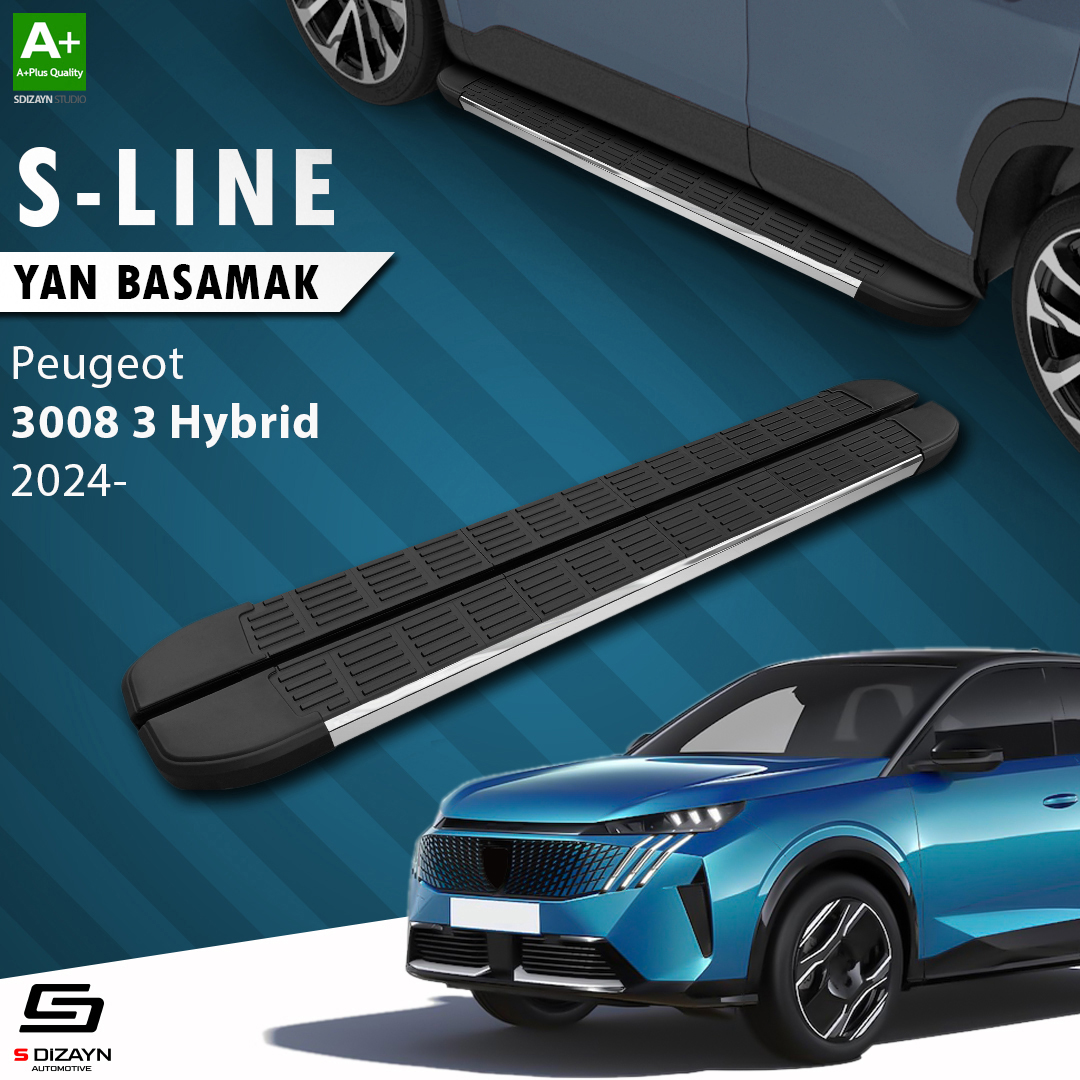 S-Dizayn Peugeot 3008 3 Hybrid S-Line Krom Yan Basamak 183 Cm 2024 Üzeri A+ Kalite S-Dizayn Peugeot 3008 3 Hybrid S-Line Krom Yan Basamak 183 Cm 2024 Üzeri A+ Kalite