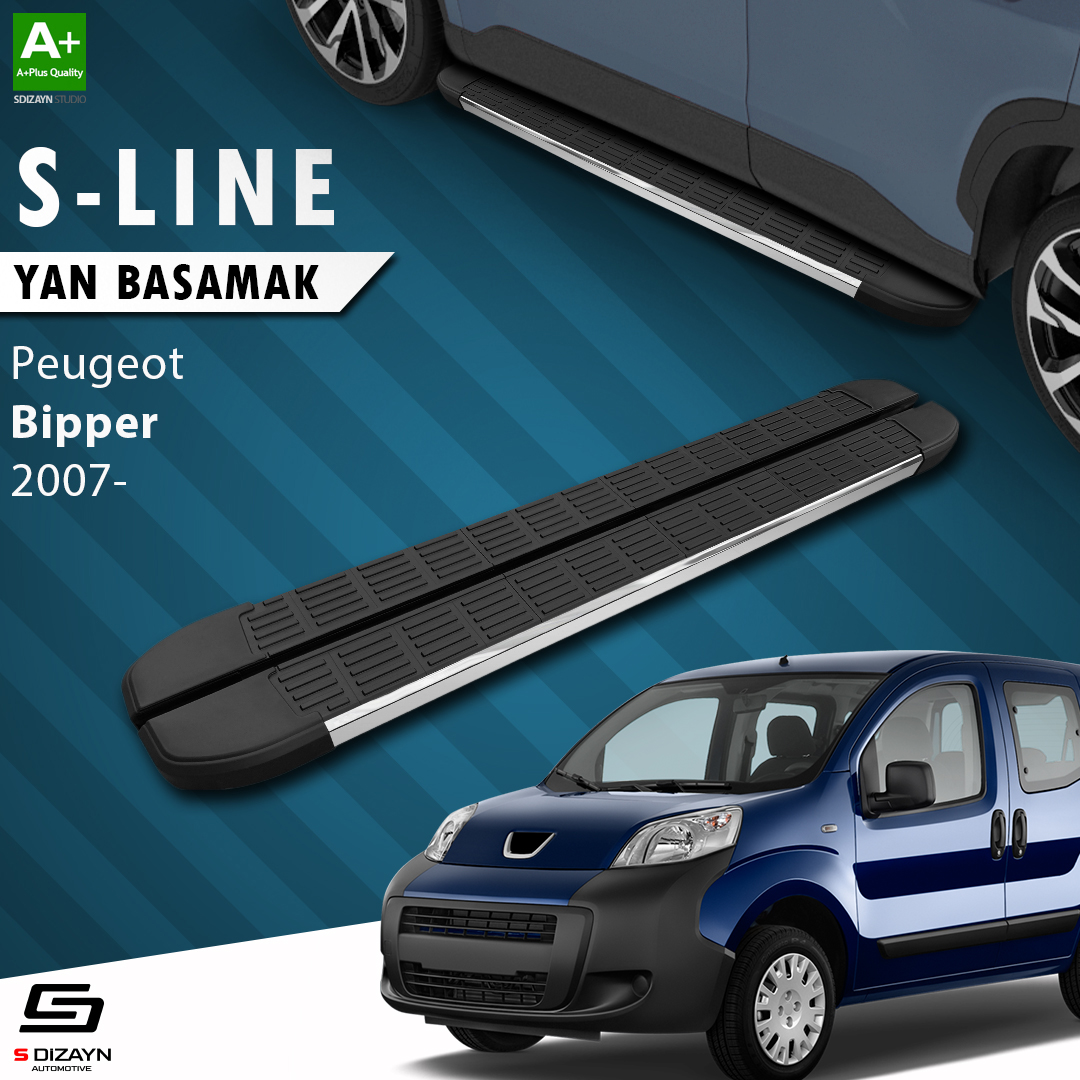 S-Dizayn Peugeot Bipper S-Line Krom Yan Basamak 173 Cm 2007-2017 A+ Kalite S-Dizayn Peugeot Bipper S-Line Krom Yan Basamak 173 Cm 2007-2017 A+ Kalite