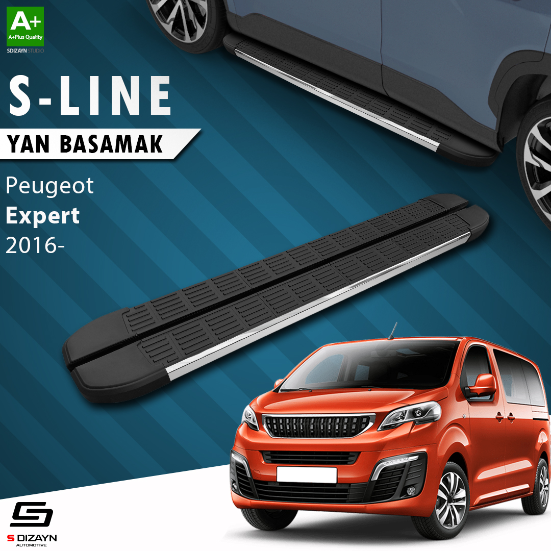 S-Dizayn Peugeot Expert 3 Kısa Şase S-Line Krom Yan Basamak 213 Cm 2016 Üzeri A+ Kalite S-Dizayn Peugeot Expert 3 Kısa Şase S-Line Krom Yan Basamak 213 Cm 2016 Üzeri A+ Kalite