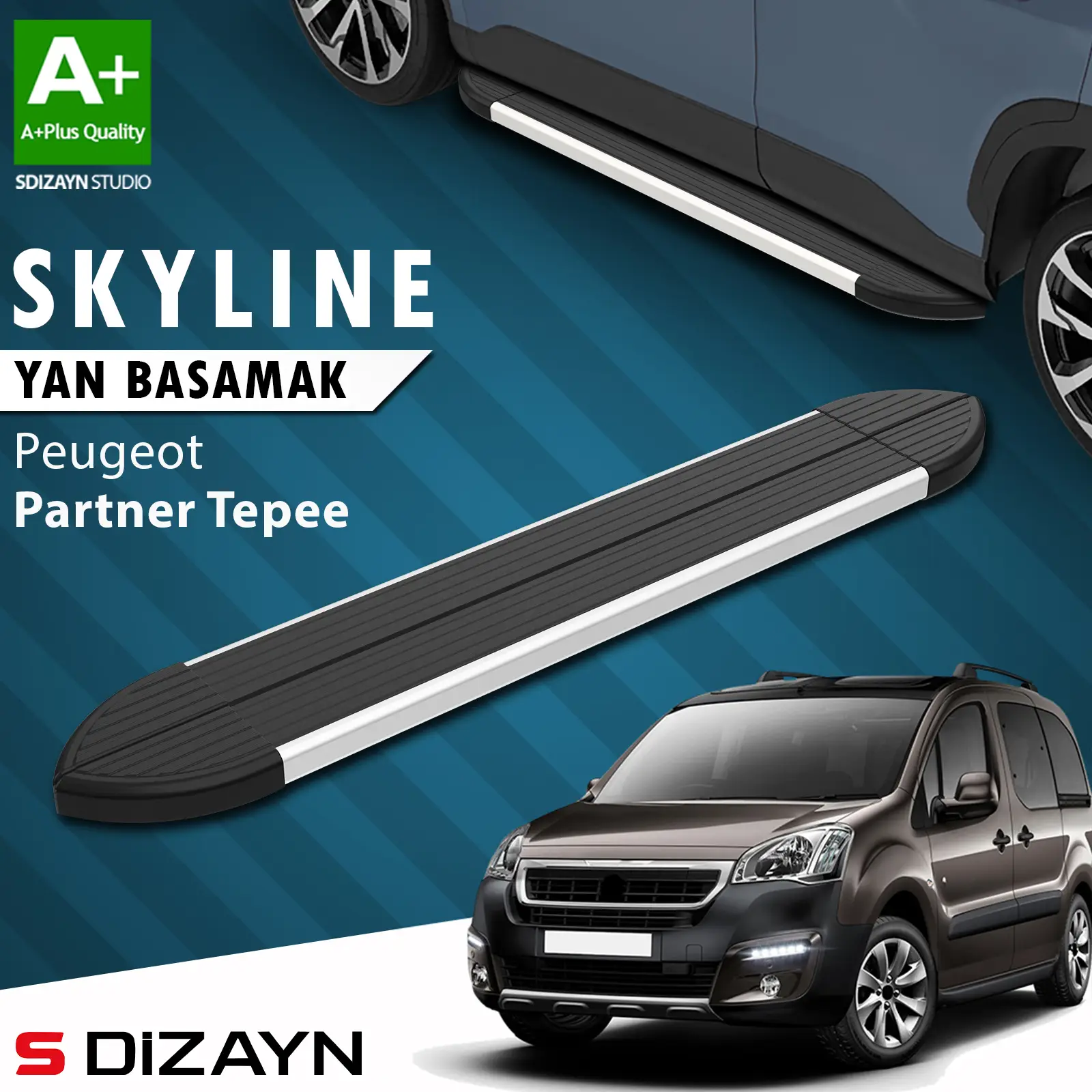 Peugeot Partner 2 Tepee Skyline Aluminyum Yan Basamak 193 Cm 2008-2018 A+ Kalite