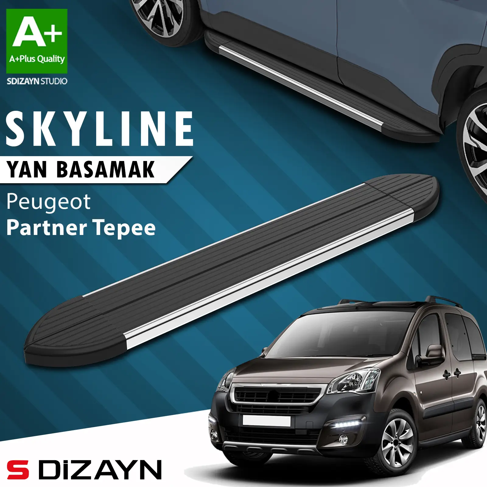Peugeot Partner 2 Tepee Skyline Krom Yan Basamak 193 Cm 2008-2018 A+ Kalite