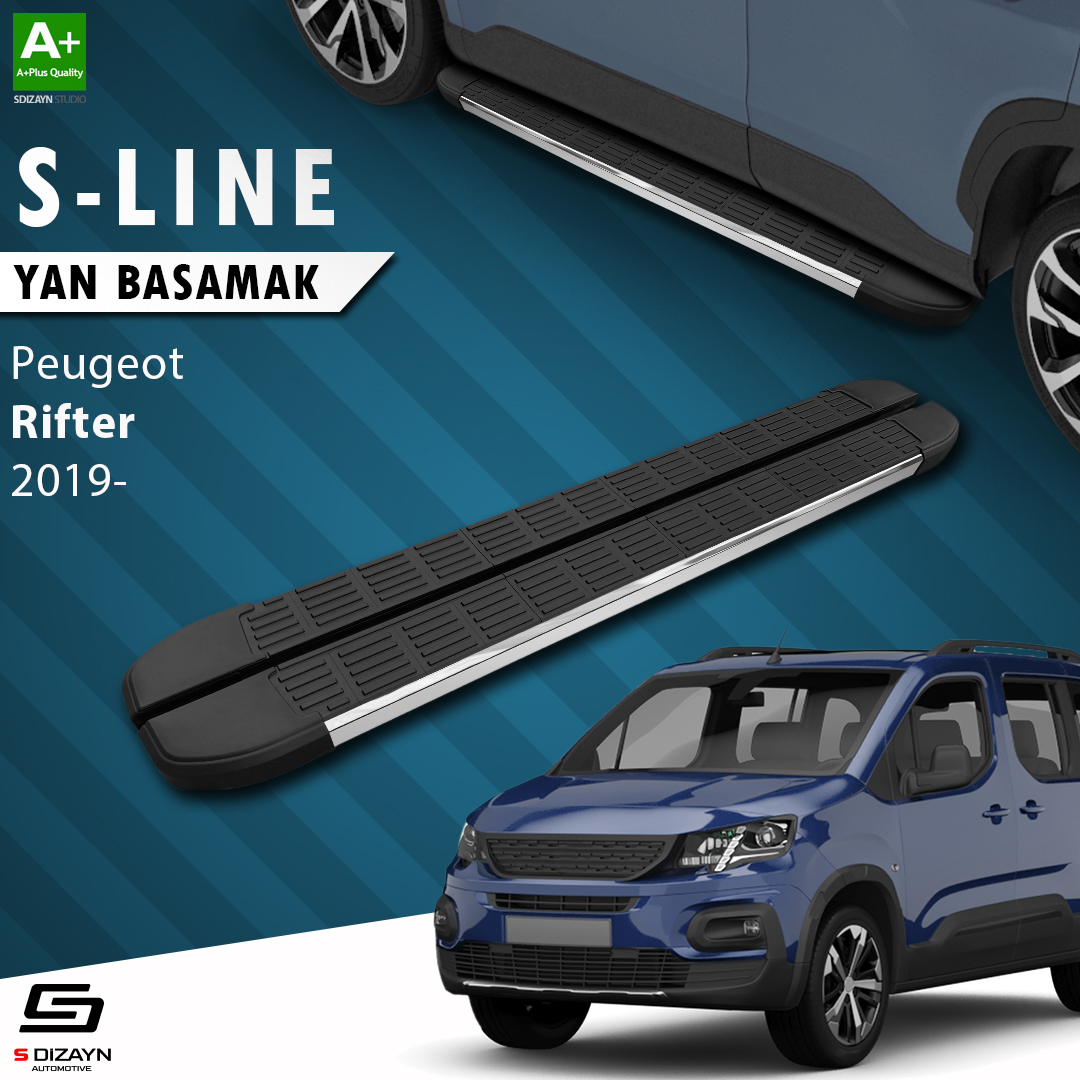 S-Dizayn Peugeot Rifter Uzun Şase S-Line Krom Yan Basamak 213 Cm 2019 Üzeri A+ Kalite S-Dizayn Peugeot Rifter Uzun Şase S-Line Krom Yan Basamak 213 Cm 2019 Üzeri A+ Kalite