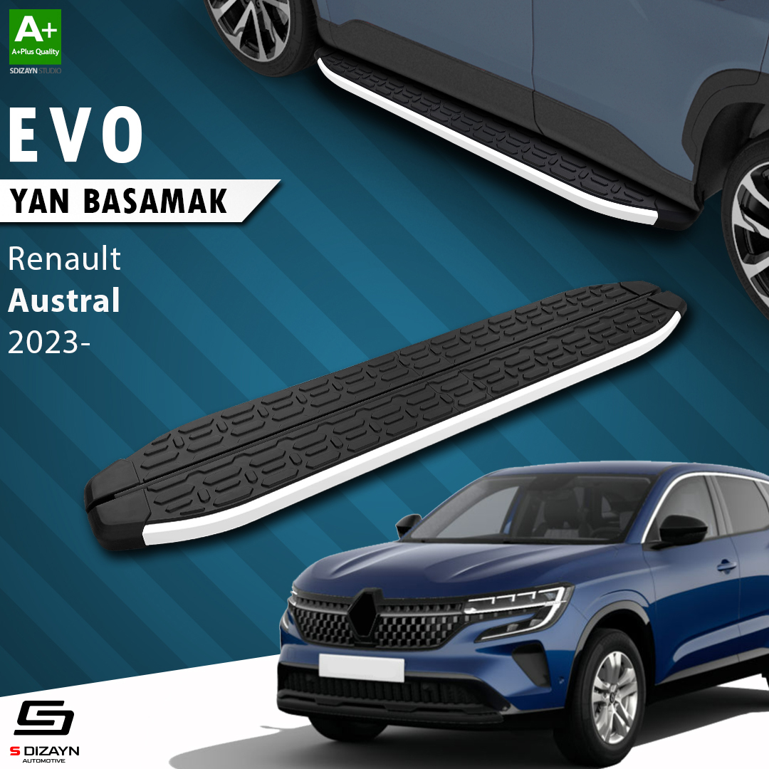 S-Dizayn Renault Austral Evo Aluminyum Yan Basamak 183 Cm 2023 Üzeri A+ Kalite S-Dizayn Renault Austral Evo Aluminyum Yan Basamak 183 Cm 2023 Üzeri A+ Kalite