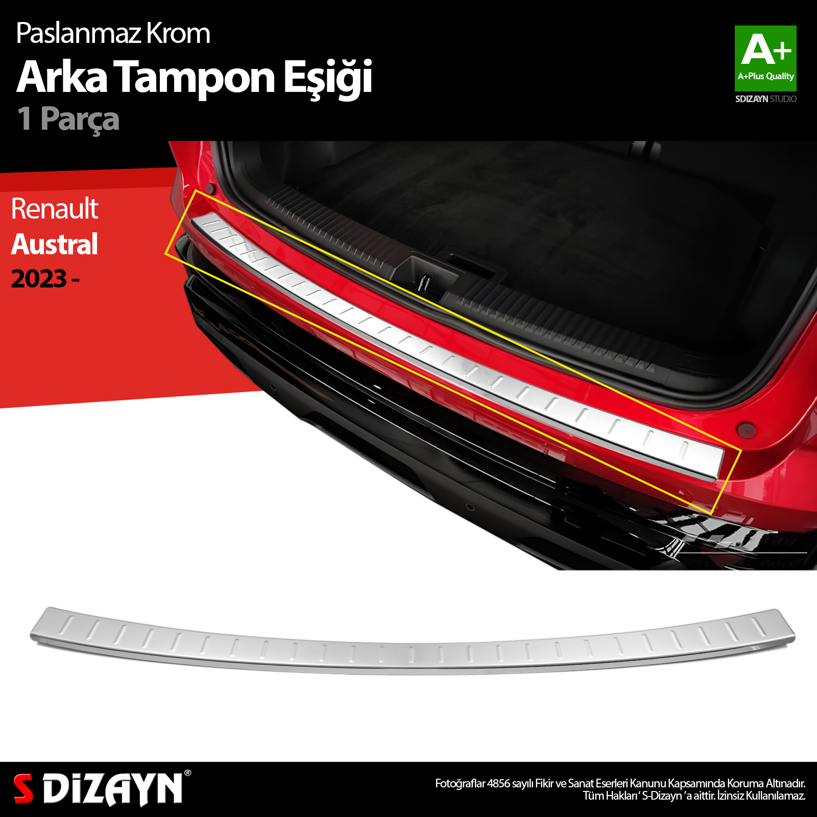 S-Dizayn Renault Austral Krom Arka Tampon Eşiği 2023 Üzeri A+ Kalite S-Dizayn Renault Austral Krom Arka Tampon Eşiği 2023 Üzeri A+ Kalite