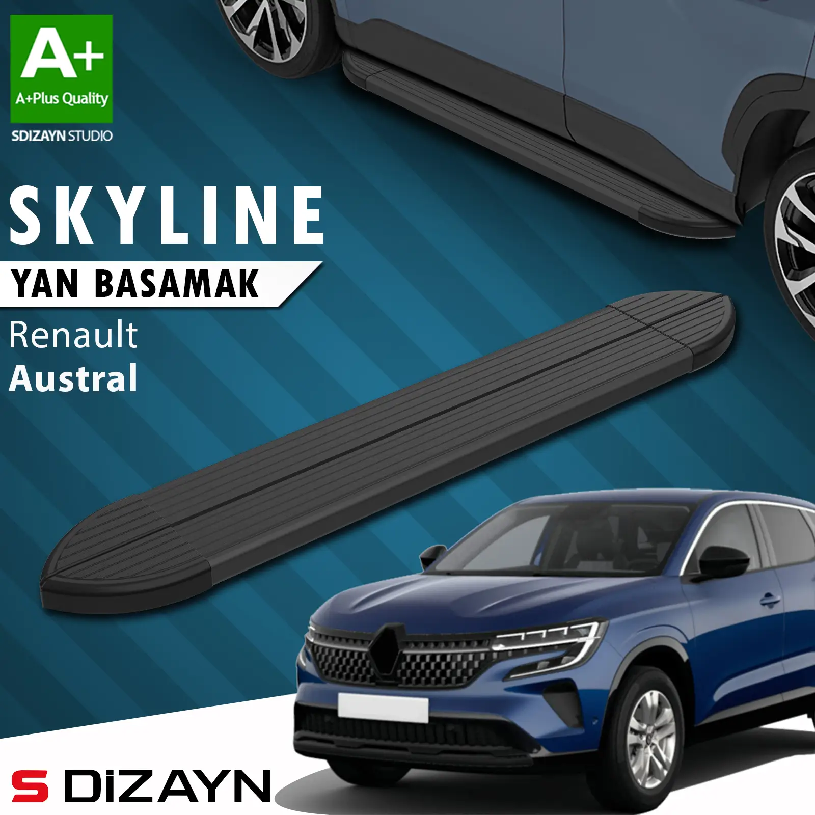 Renault Austral Skyline Siyah Yan Basamak 183 Cm 2023 Üzeri A+ Kalite