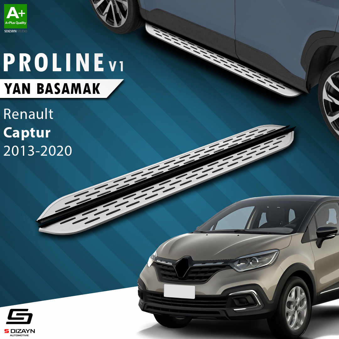 S-Dizayn Renault Captur OEM Still Pro V1 Aluminyum Yan Basamak 173 Cm 2013-2020 A+ Kalite S-Dizayn Renault Captur OEM Still Pro V1 Aluminyum Yan Basamak 173 Cm 2013-2020 A+ Kalite