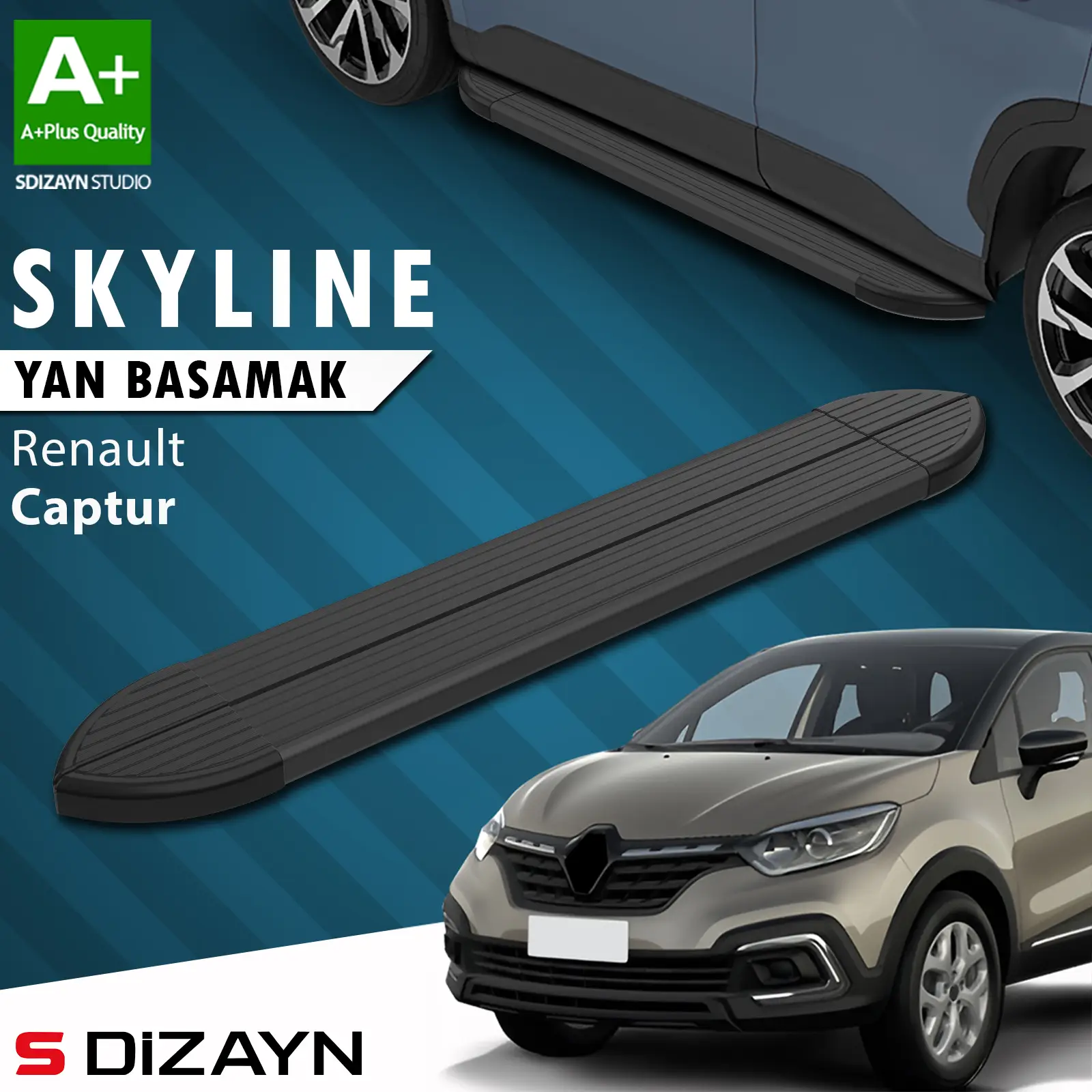 Renault Captur Skyline Siyah Yan Basamak 173 Cm 2013-2020 A+ Kalite