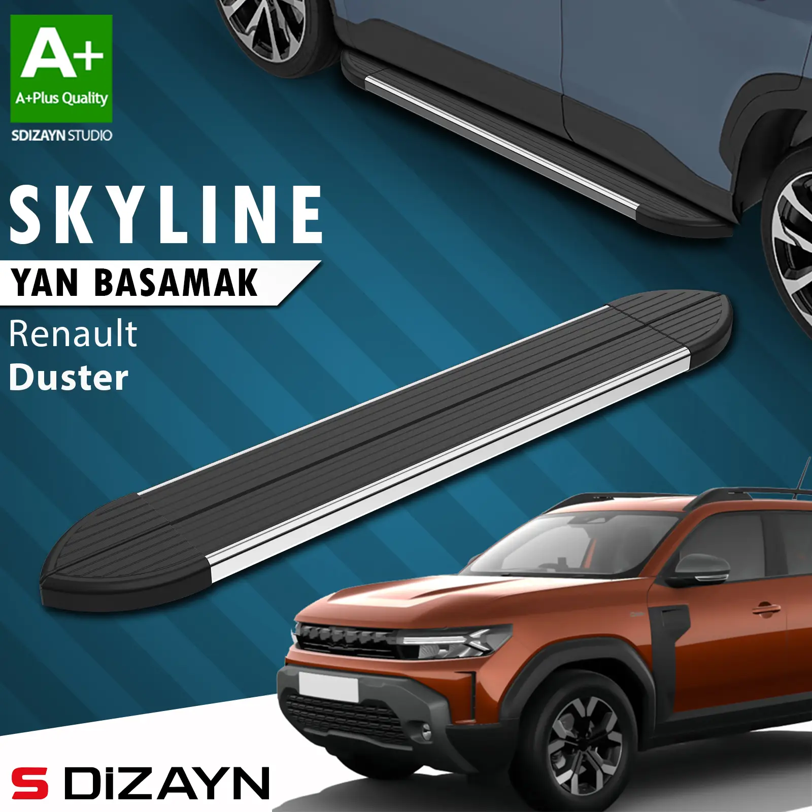 Renault Duster 3 Skyline Krom Yan Basamak 183 Cm 2024 Üzeri A+ Kalite