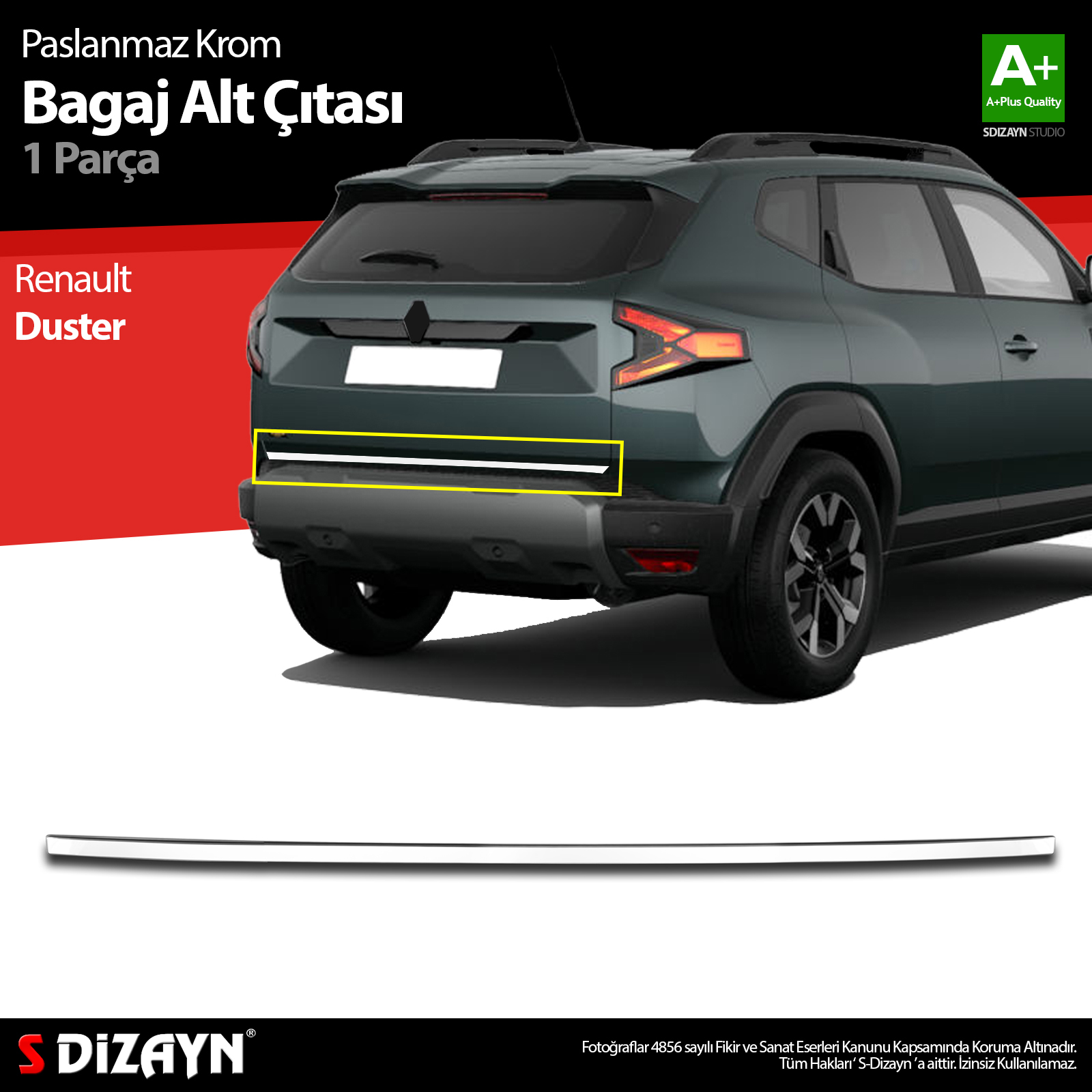 S-Dizayn Renault Duster Krom Bagaj Alt Çıtası 2024 Üzeri A+ Kalite S-Dizayn Renault Duster Krom Bagaj Alt Çıtası 2024 Üzeri A+ Kalite