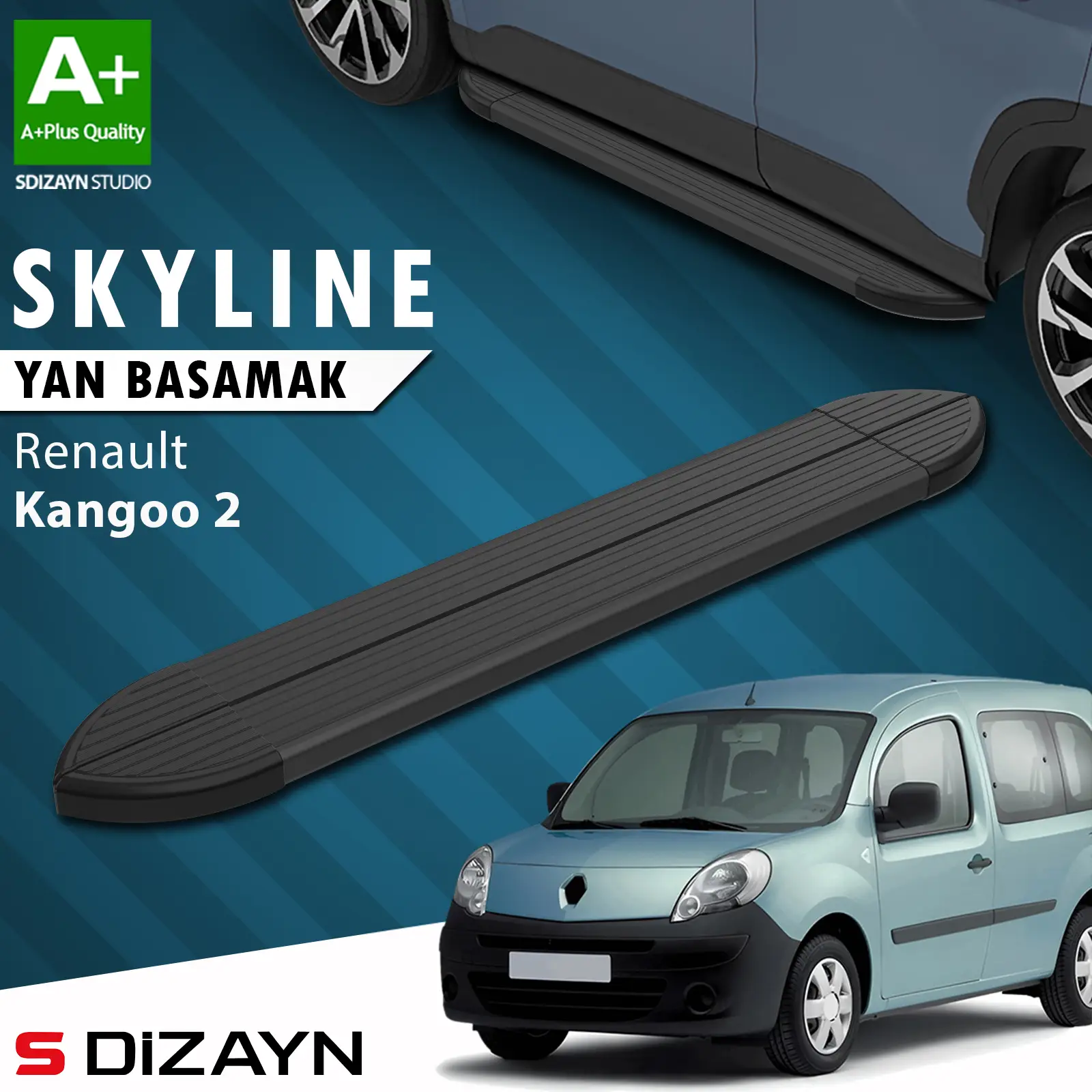 Renault Kangoo 2 Skyline Siyah Yan Basamak 193 Cm 2008-2020 A+ Kalite