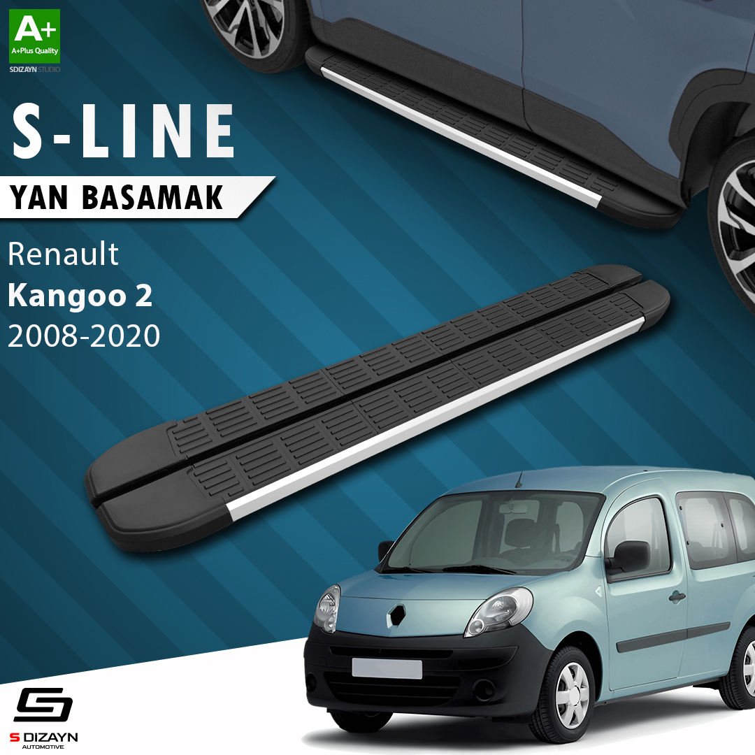 S-Dizayn Renault Kangoo 2 Uzun Şase S-Line Aluminyum Yan Basamak 223 Cm 2008-2020 A+ Kalite S-Dizayn Renault Kangoo 2 Uzun Şase S-Line Aluminyum Yan Basamak 223 Cm 2008-2020 A+ Kalite