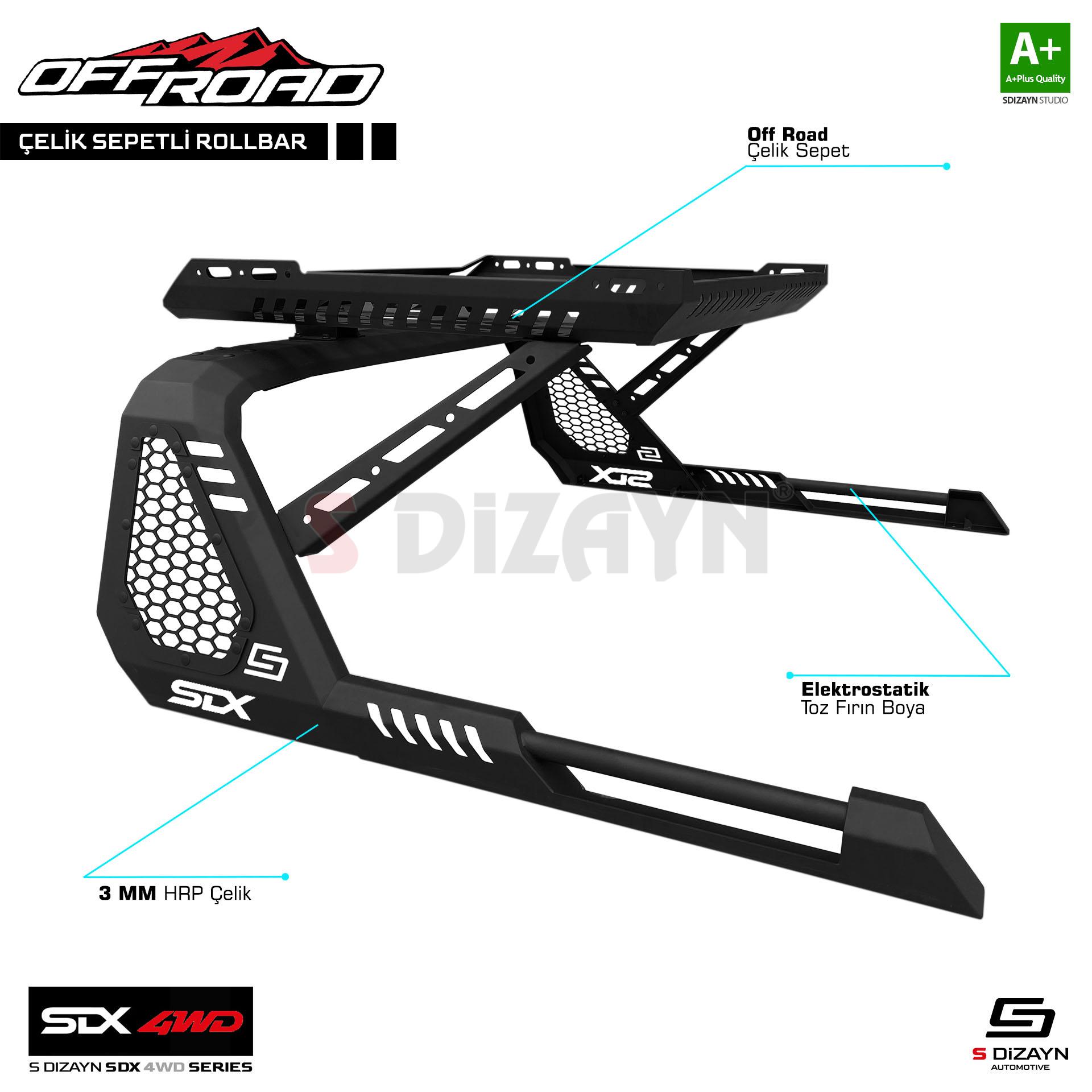 S-Dizayn SDX 4WD Off Road VW Amarok 2 Sepetli Çelik Roll Bar V1 2023 Üzeri S-Dizayn SDX 4WD Off Road VW Amarok 2 Sepetli Çelik Roll Bar V1 2023 Üzeri